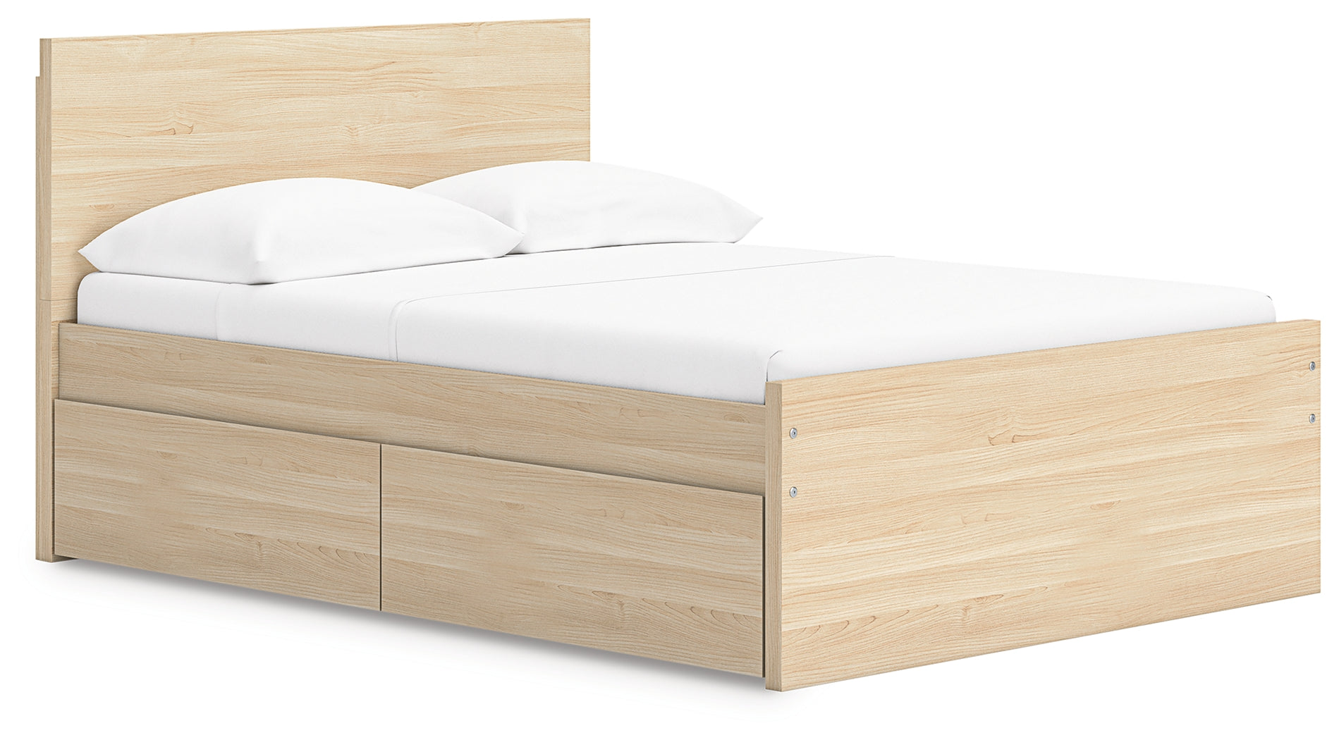 Onita Natural Full Panel Platform Bed with 1 Side Storage - EB9632B11