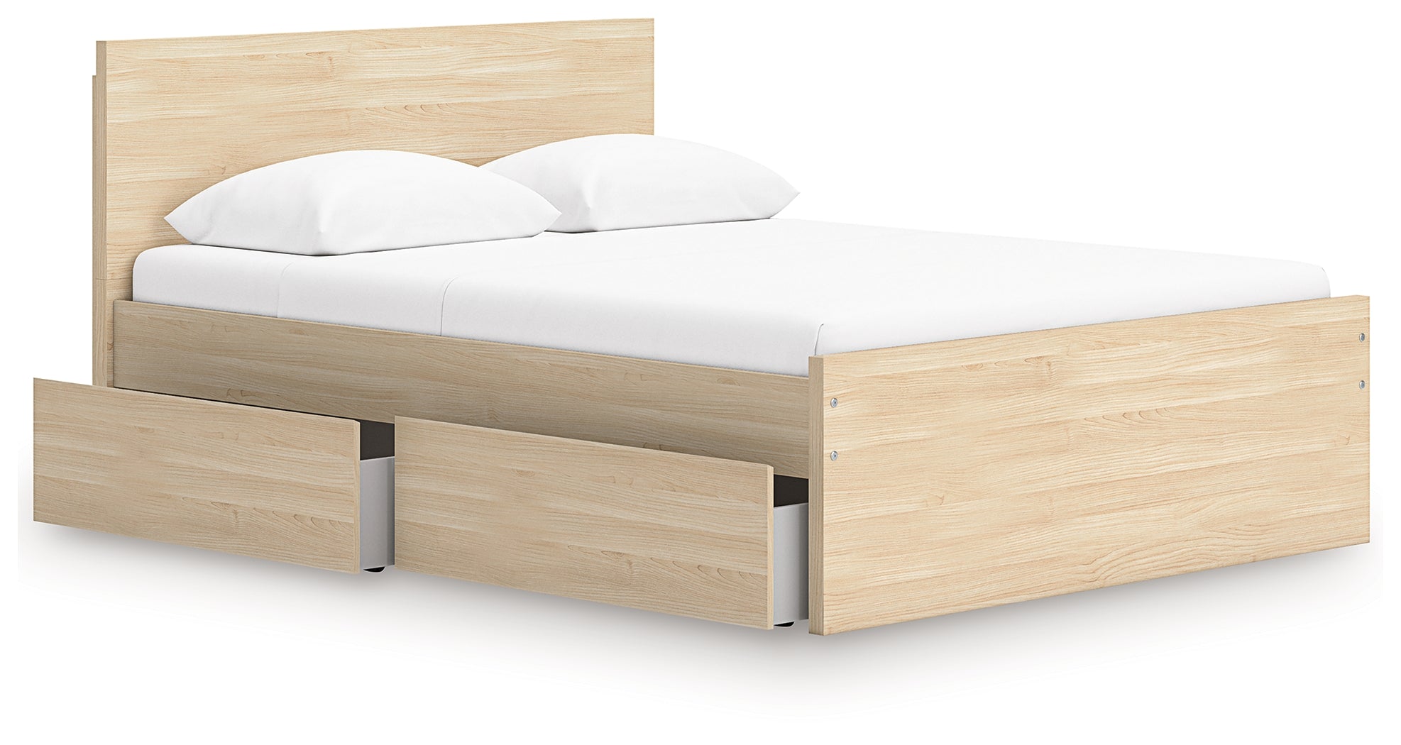 Onita Natural Full Panel Platform Bed with 2 Side Storage - EB9632B17
