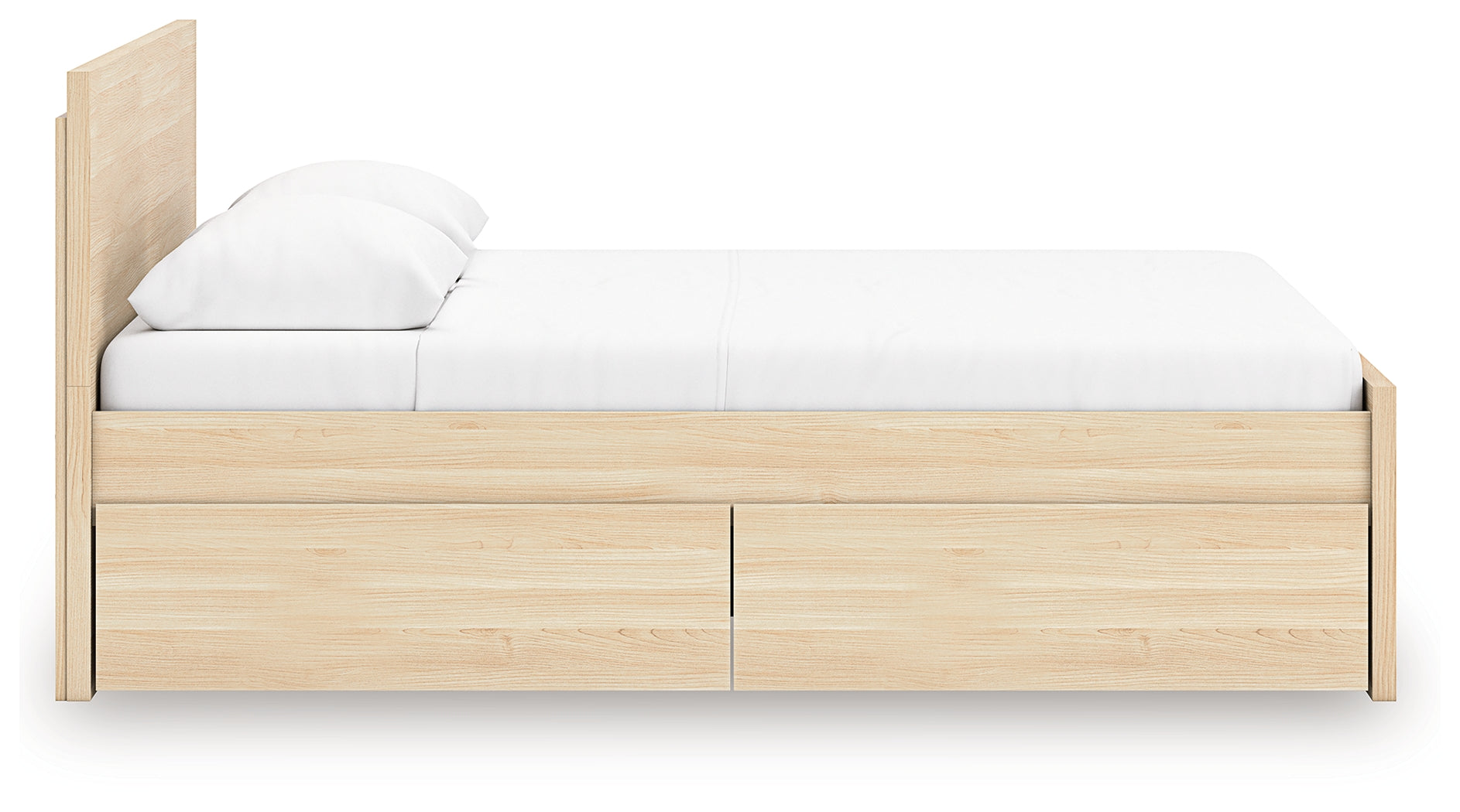 Onita Natural Full Panel Platform Bed with 2 Side Storage - EB9632B17
