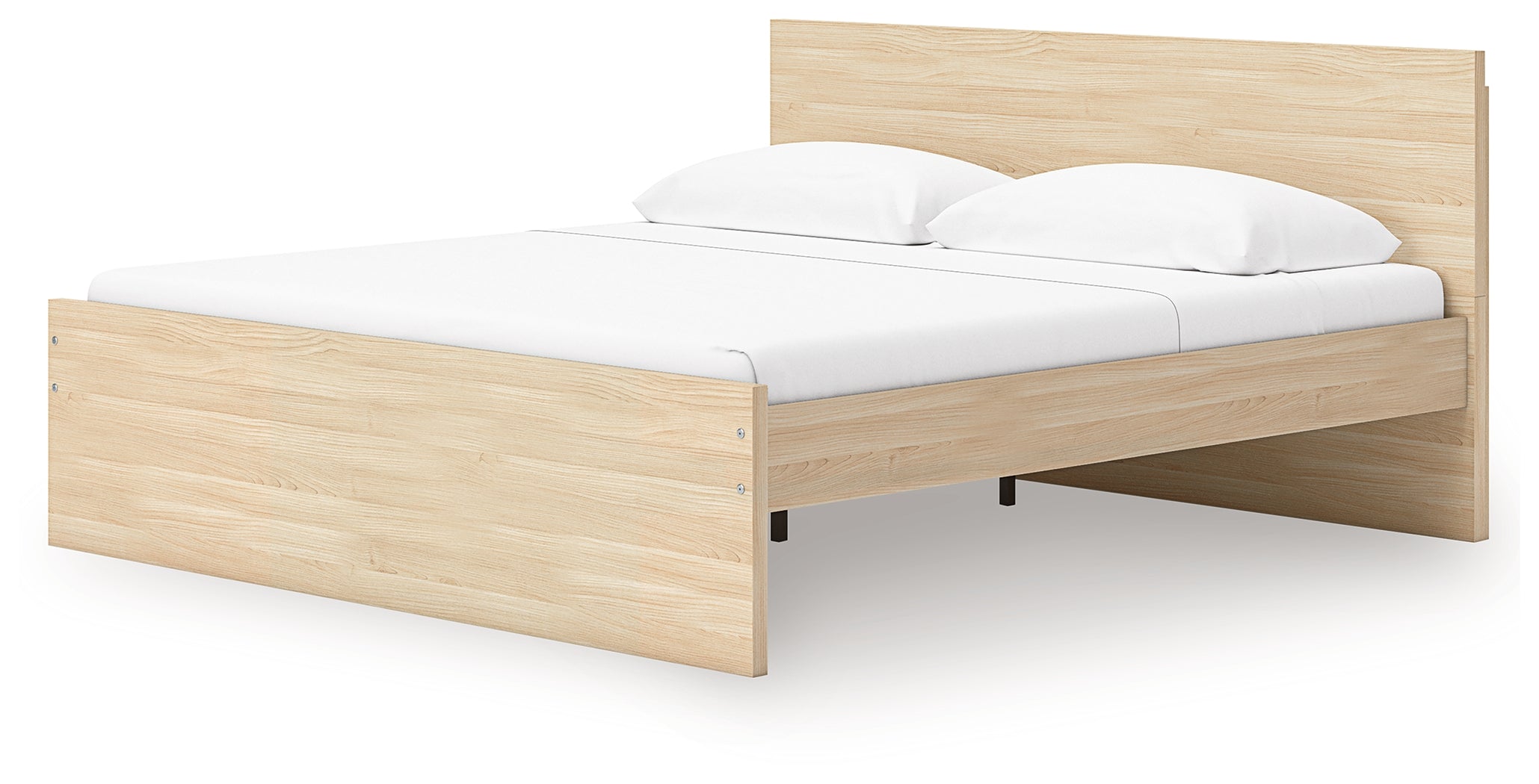 Onita Natural Queen Panel Platform Bed with 2 Side Storage - EB9632B18