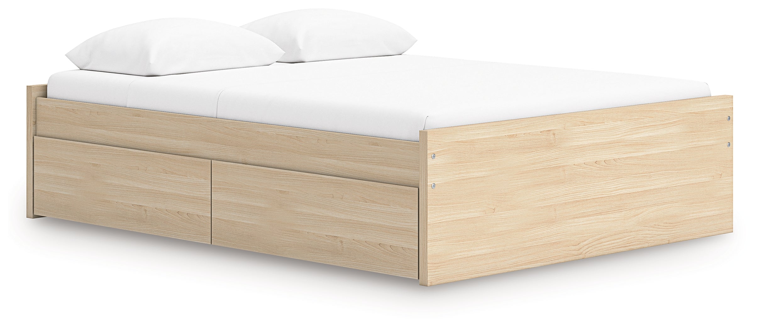 Onita Natural Queen Platform Bed with 1 Side Storage - EB9632B9