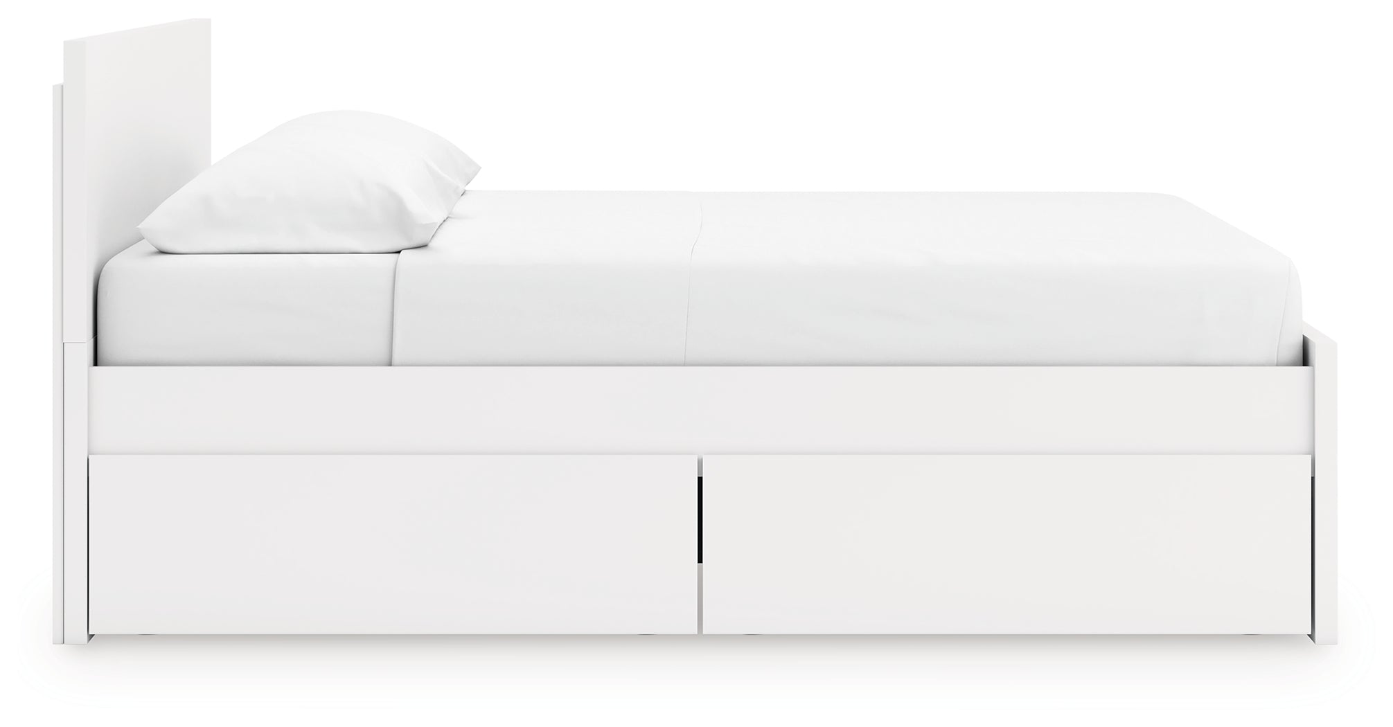 Onita White King Panel Platform Bed with 2 Side Storage - EB9630B21