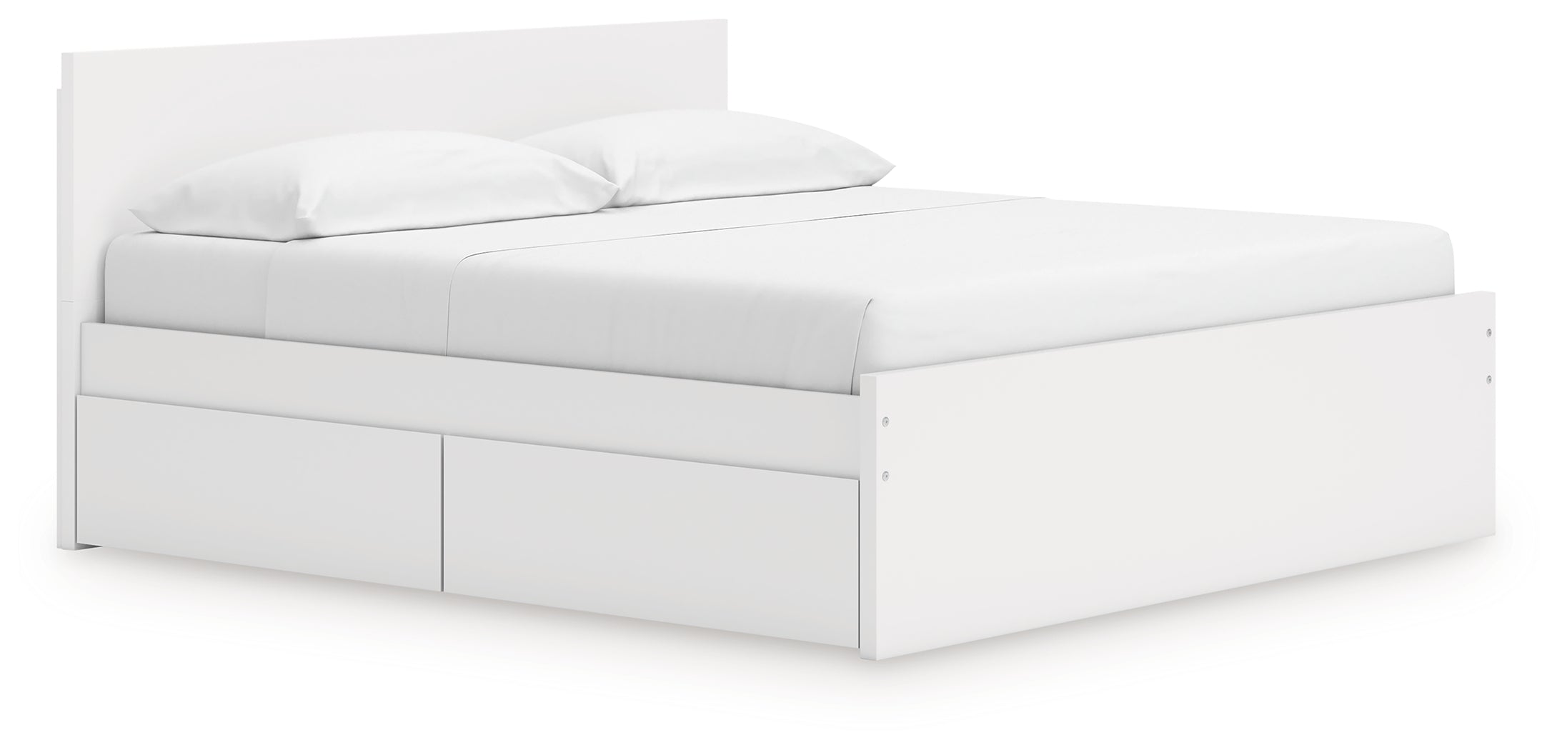 Onita White King Panel Platform Bed with Storage - EB9630B20