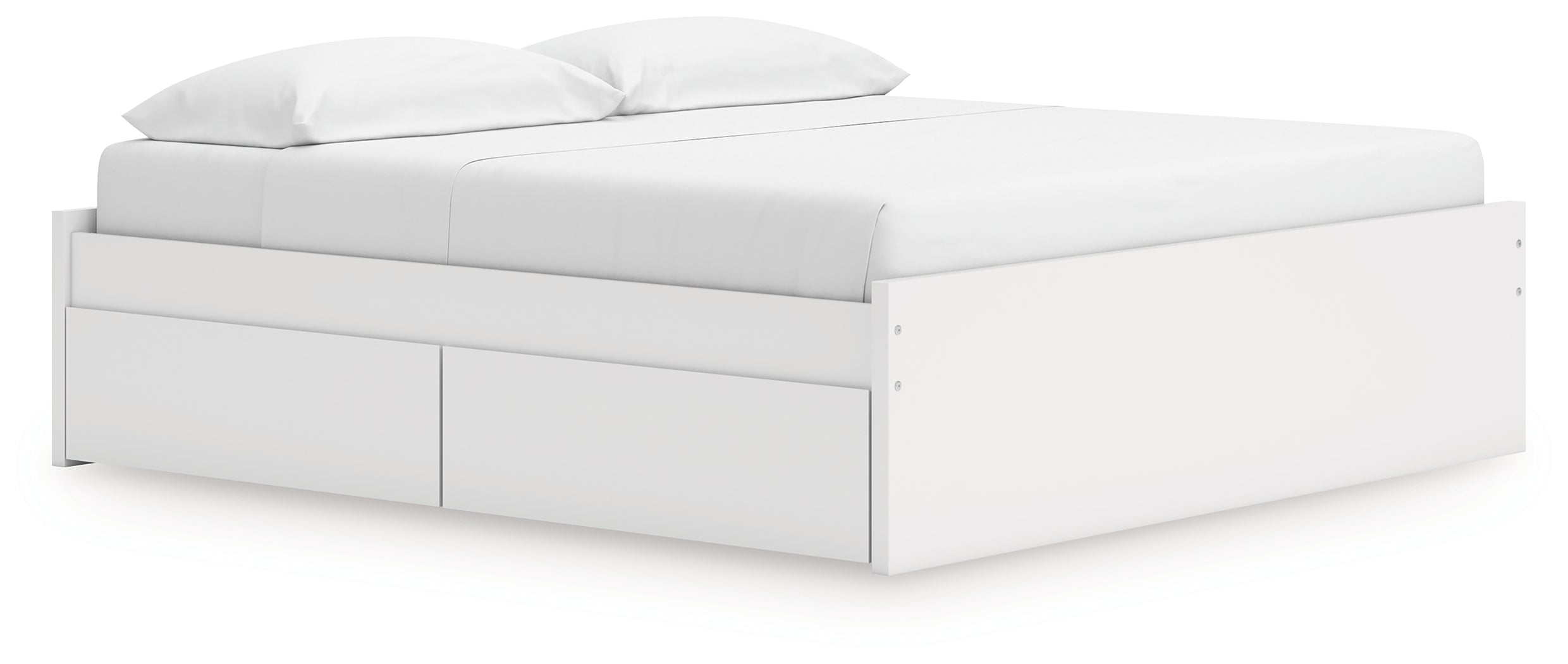 Onita White King Platform Bed with 1 Side Storage - EB9630B23