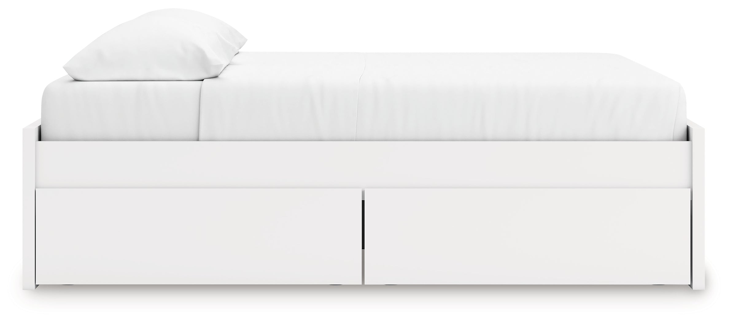 Onita White King Platform Bed with 1 Side Storage - EB9630B23