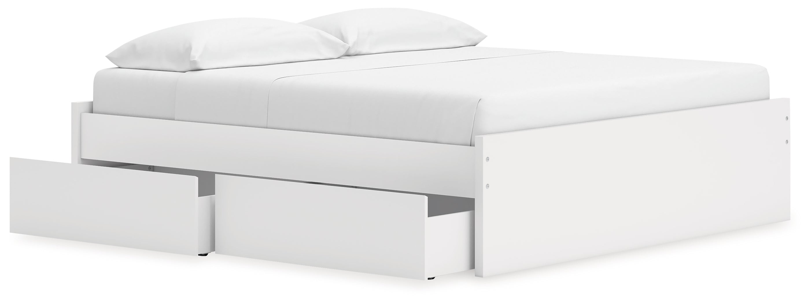 Onita White King Platform Bed with 2 Side Storage - EB9630B18