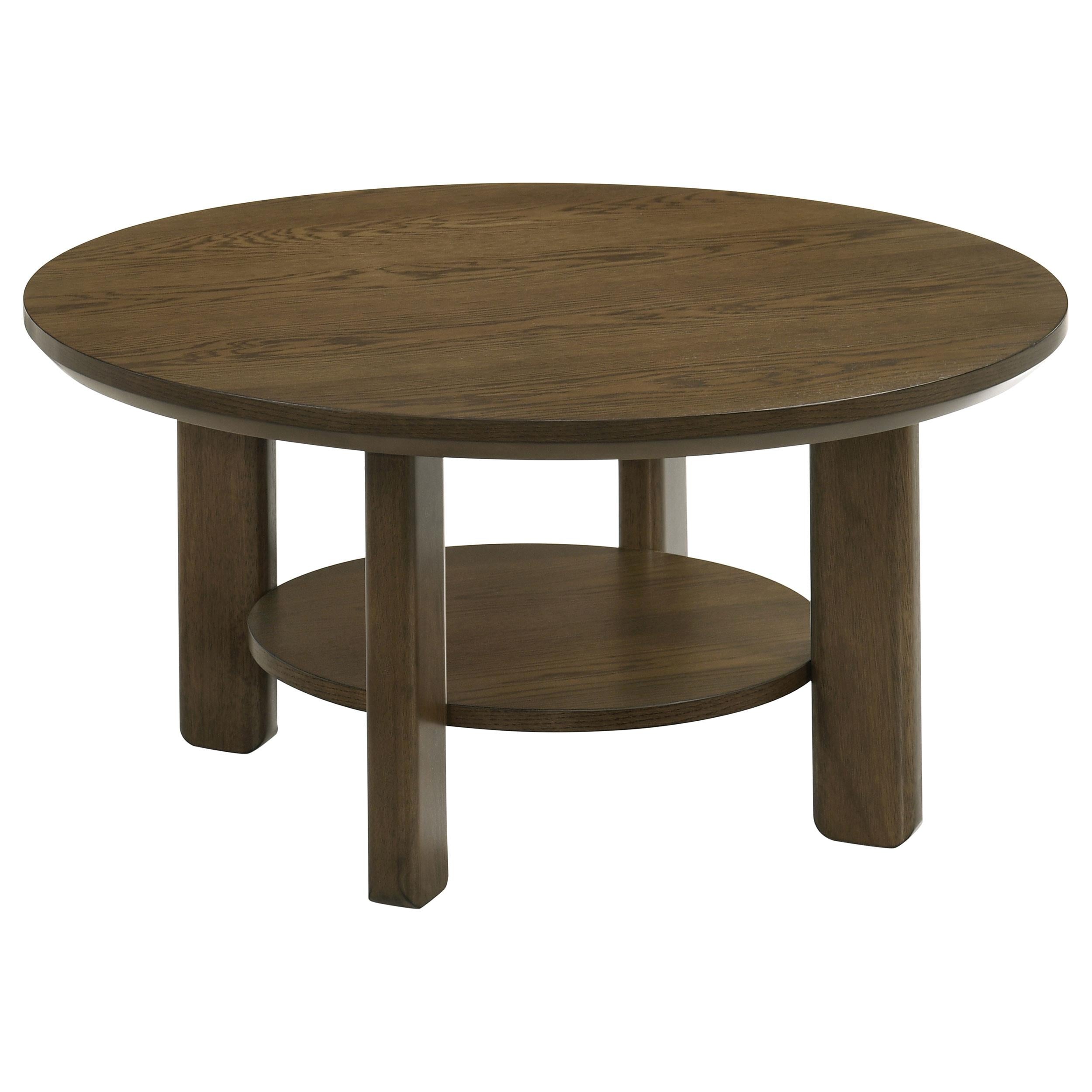 Ottowa 36-inch Round Wood Cocktail Coffee Table Brown - 706308