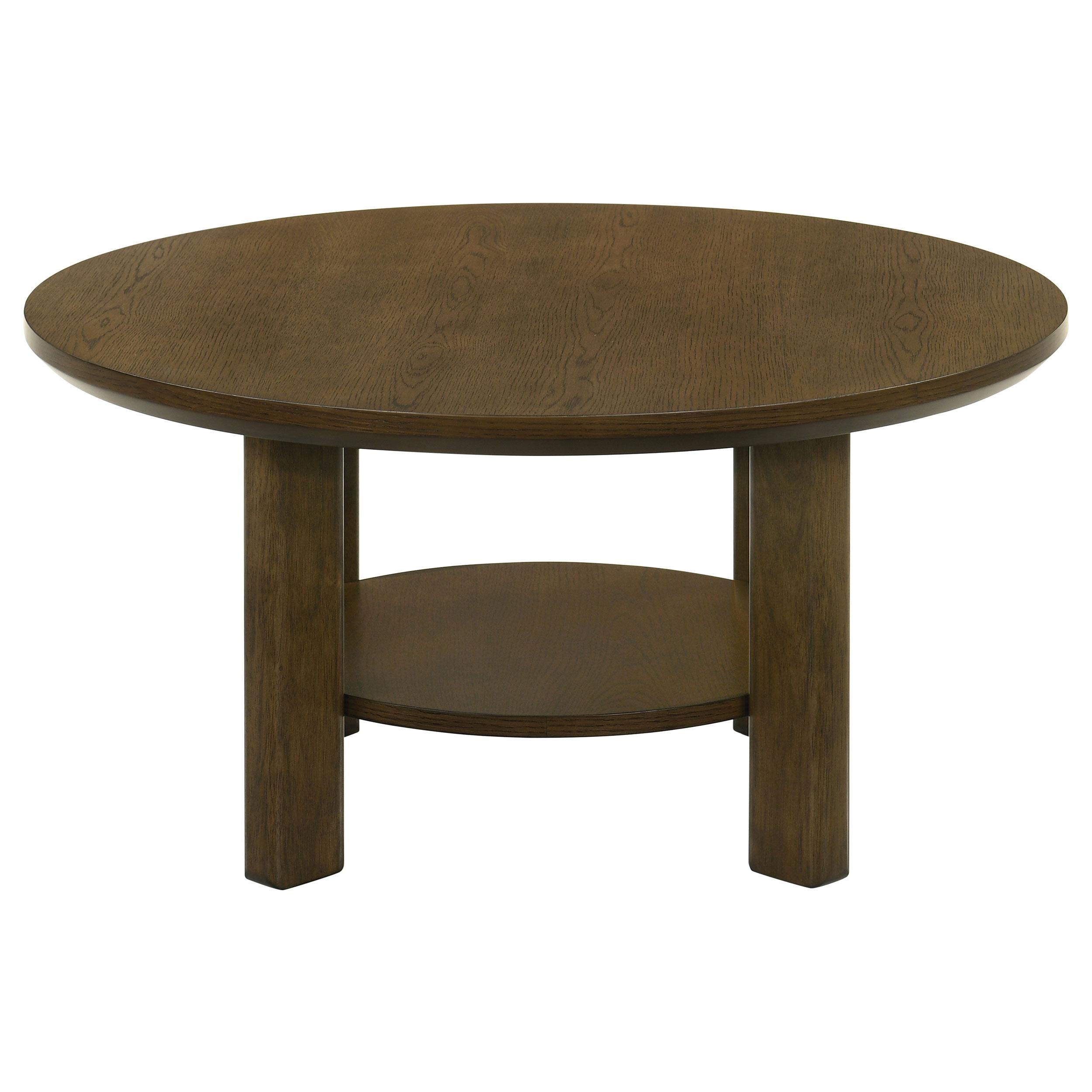 Ottowa 36-inch Round Wood Cocktail Coffee Table Brown - 706308