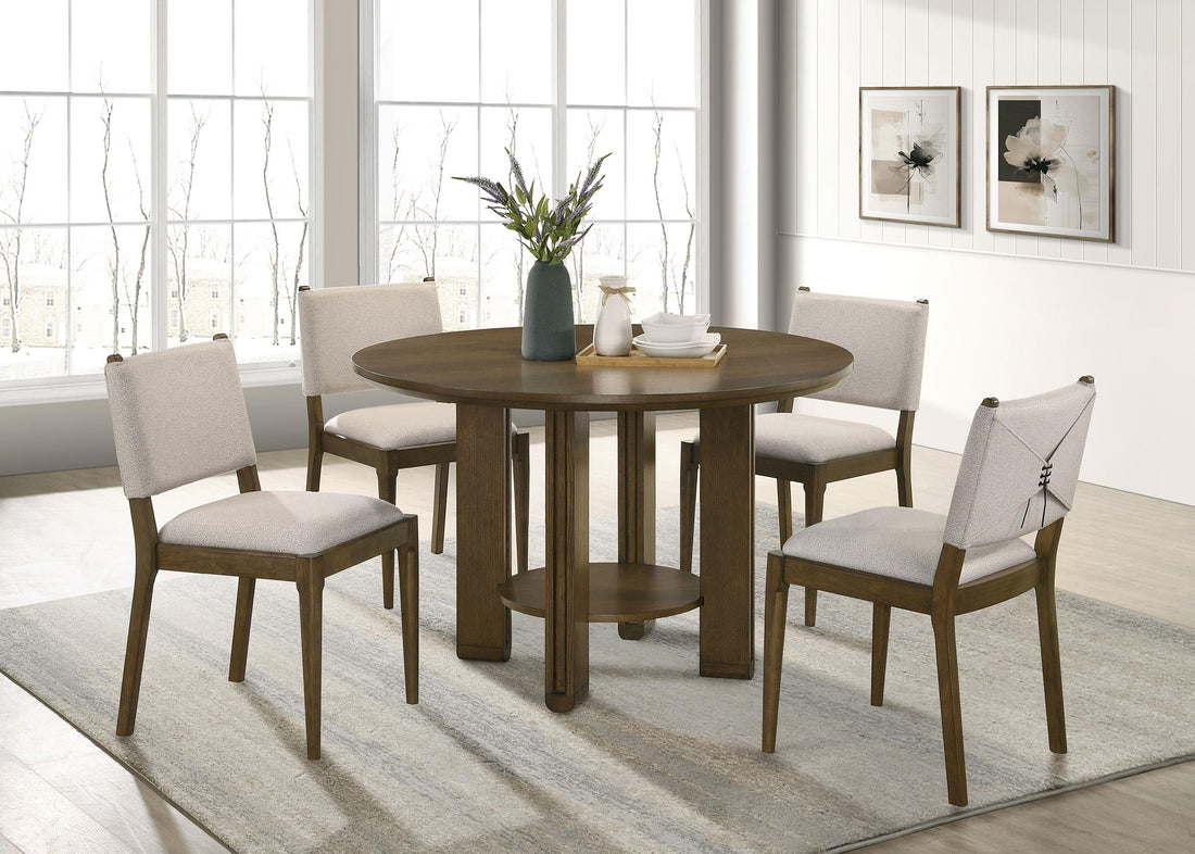 Ottowa 5-piece Round Wood Dining Room Table Set Brown - 193660-S5