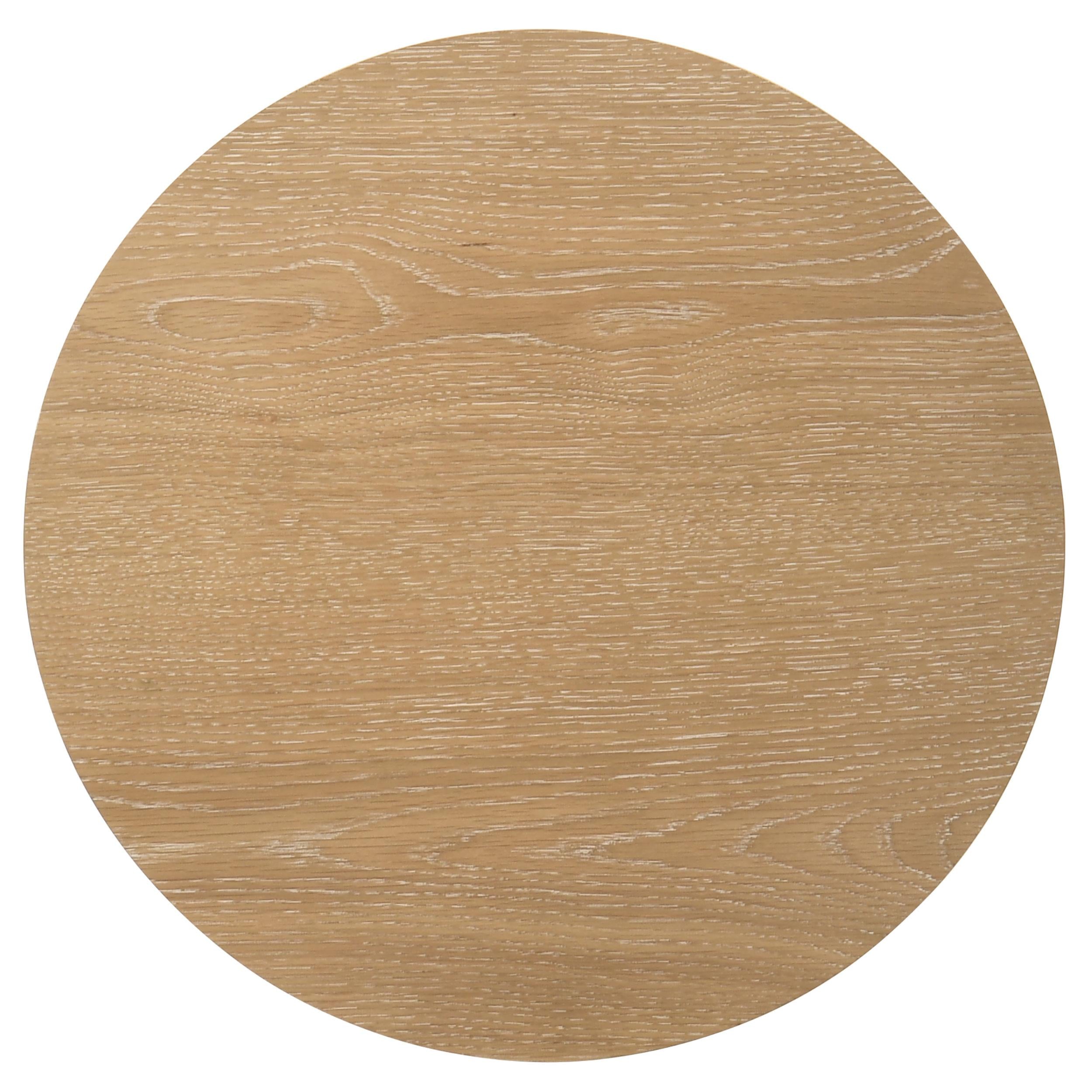 Ottowa Round Wood Side End Table with Shelf Light Oak - 706297