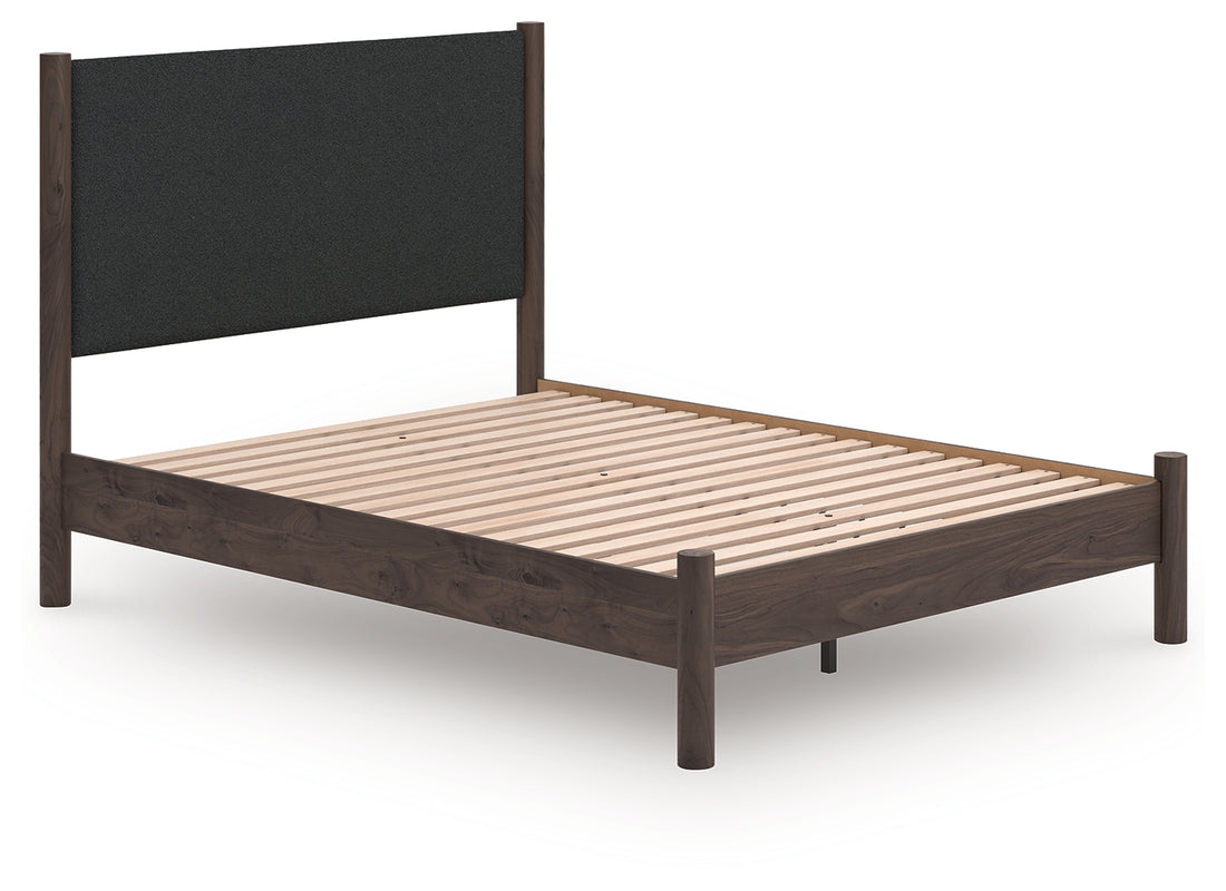 Pamytta Brown Queen Upholstered Panel Platform Bed - PCB2614B12