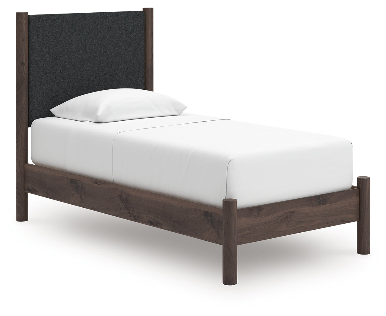 Pamytta Brown Twin Upholstered Panel Platform Bed - PCB2614B8