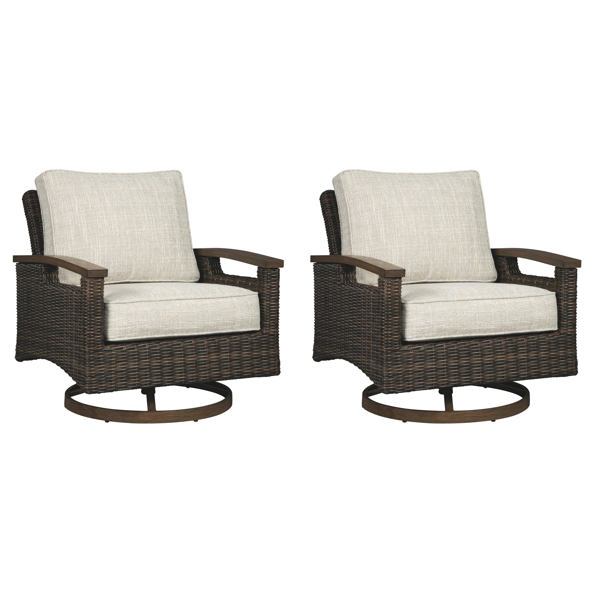 Paradise Trail Outdoor Loveseat and 2 Lounge Chairs with Fire Pit Table in Medium Brown - PKG012912
