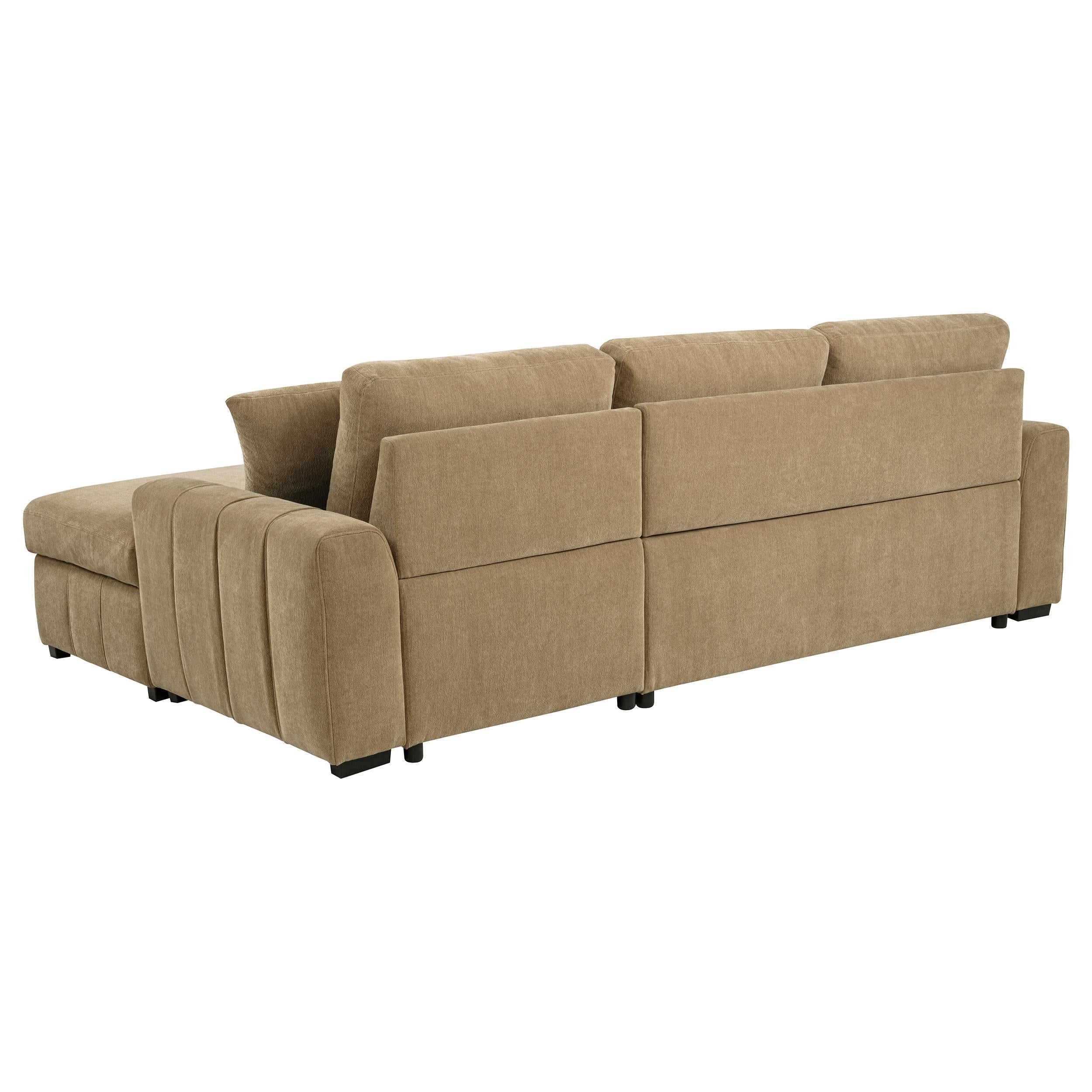 Pastrana Upholstered Sleeper Sectional Sofa Camel - 500348