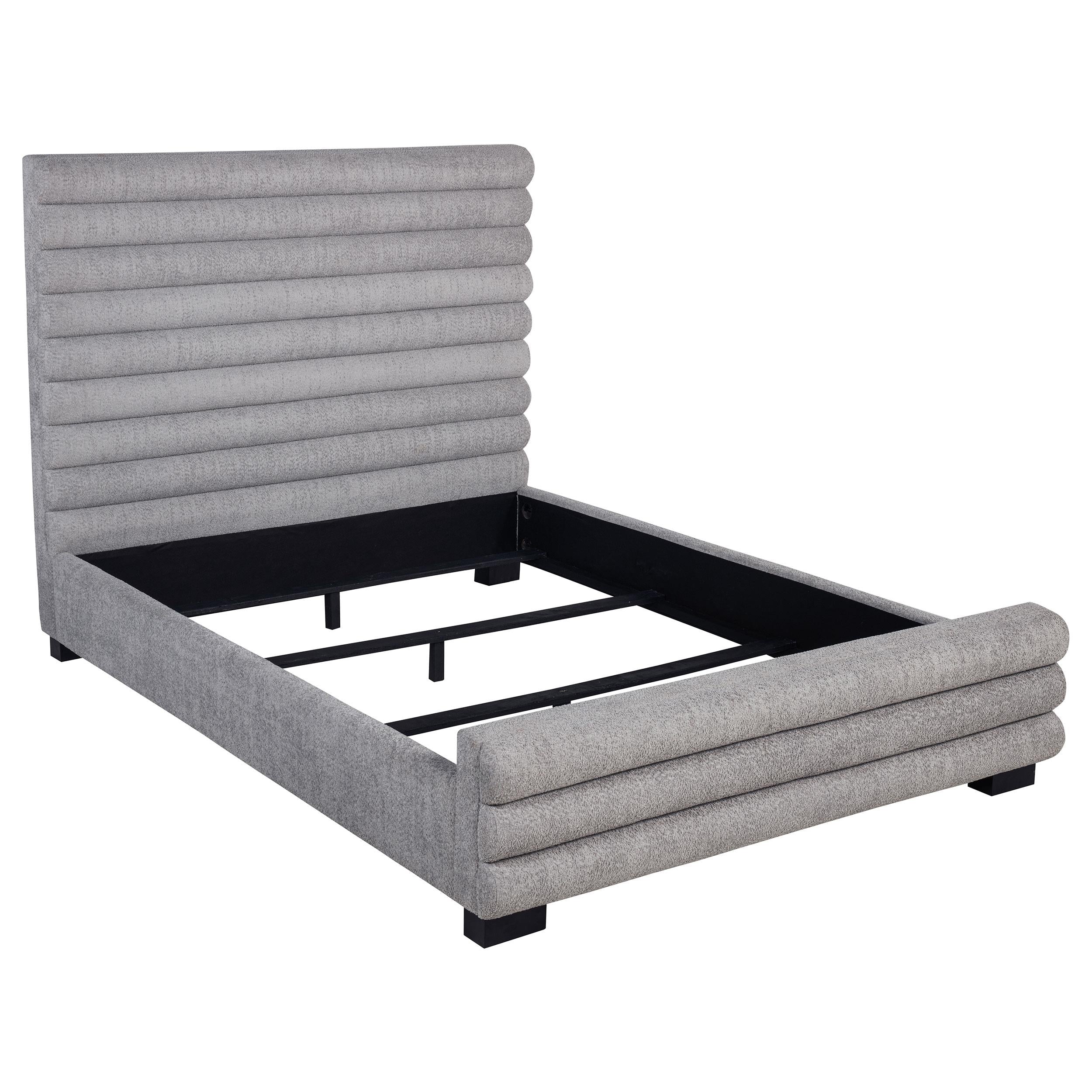 Patricia 58-inch Boucle Upholstered Eastern King Bed Grey - 300719KE