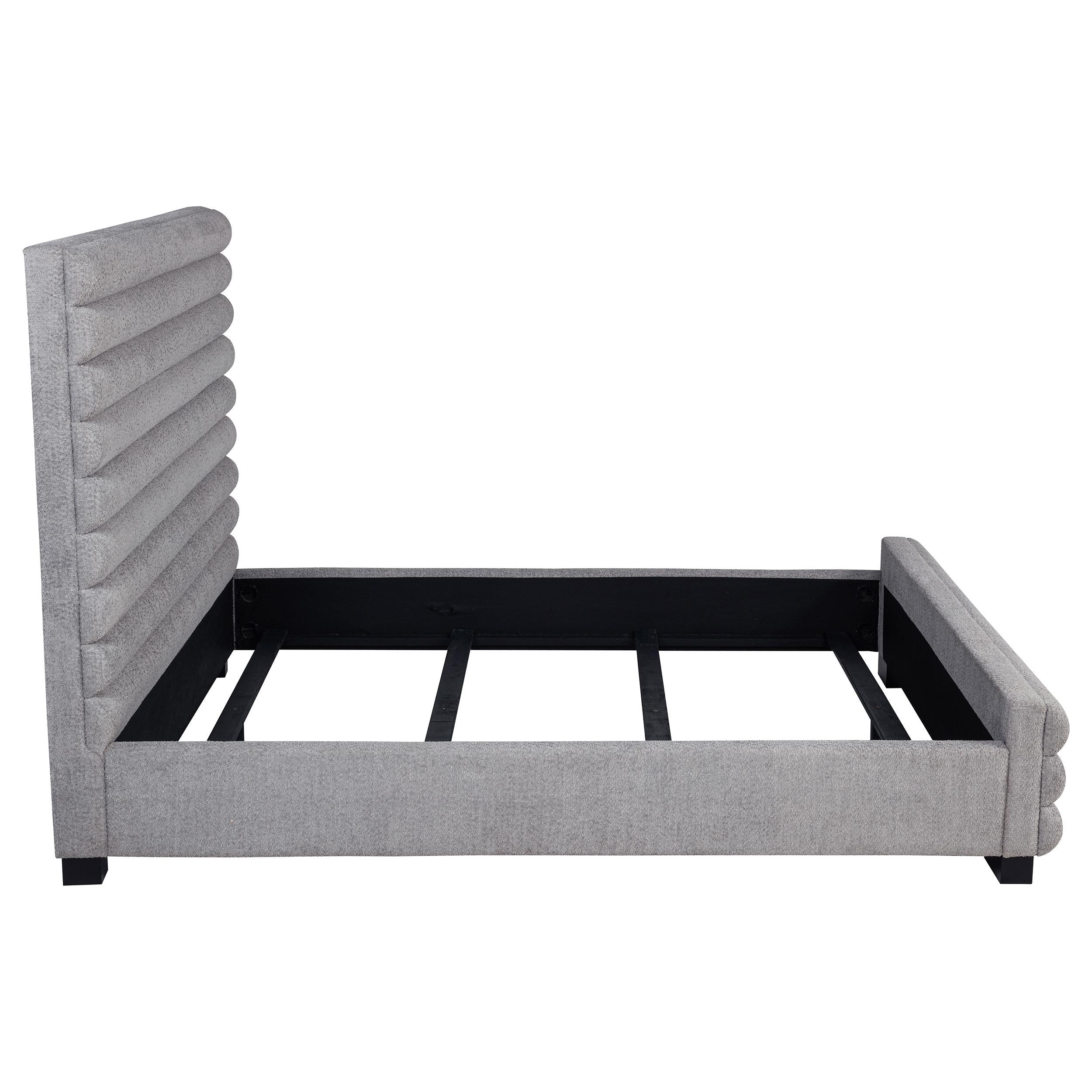 Patricia 58-inch Boucle Upholstered Queen Bed Grey - 300719Q