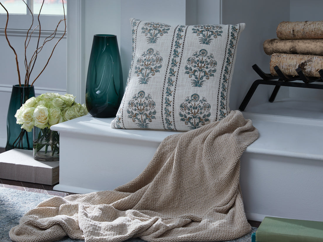 Paulmour Ivory/Green/Brown Pillow (Set of 4) - A1001105