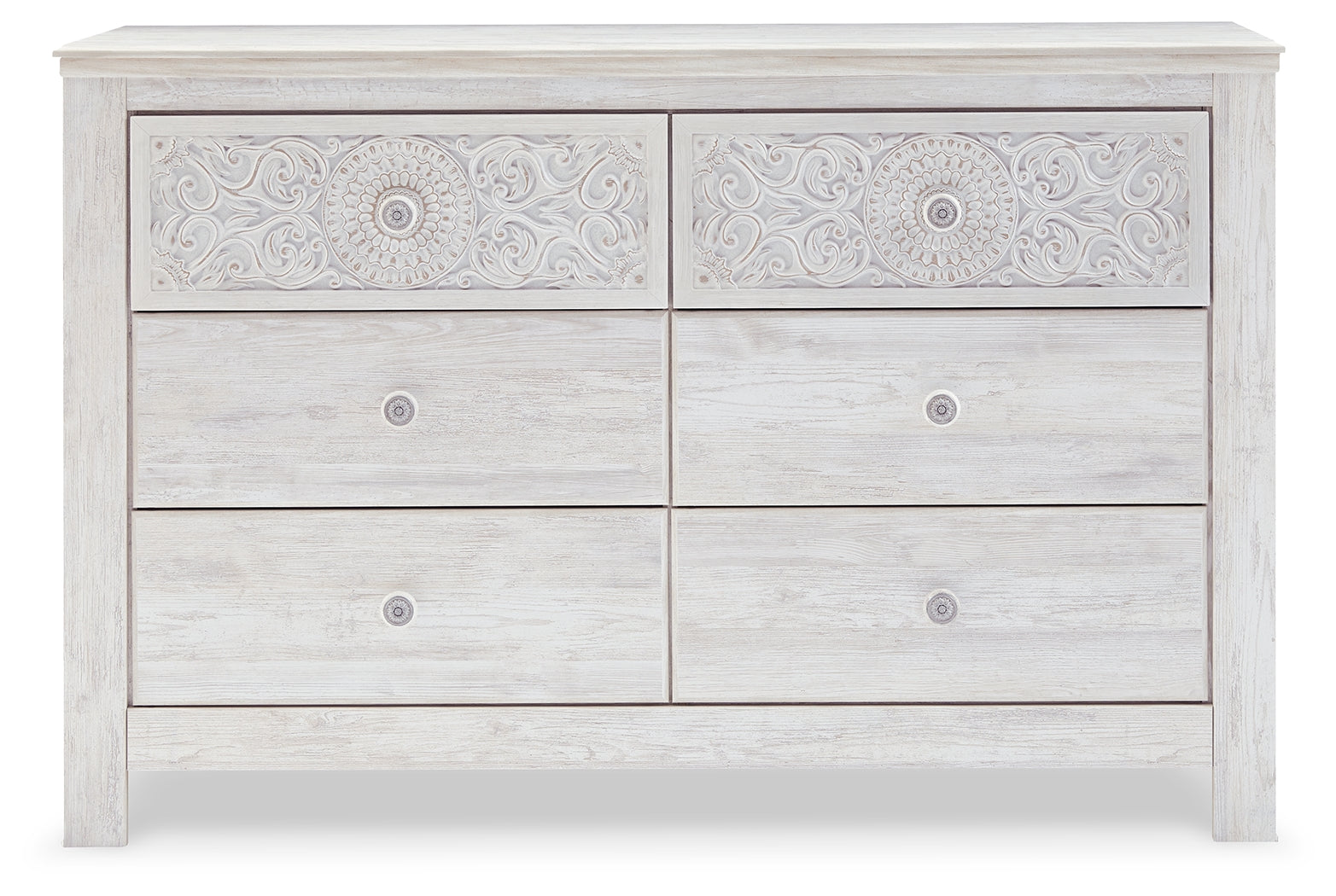 Paxberry Whitewash Full Panel Bed, Dresser and Nightstand - B181B23
