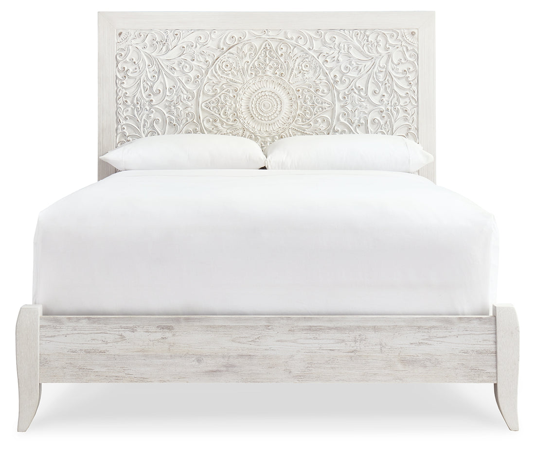 Paxberry Whitewash Queen Panel Bed and Chest - B181B21