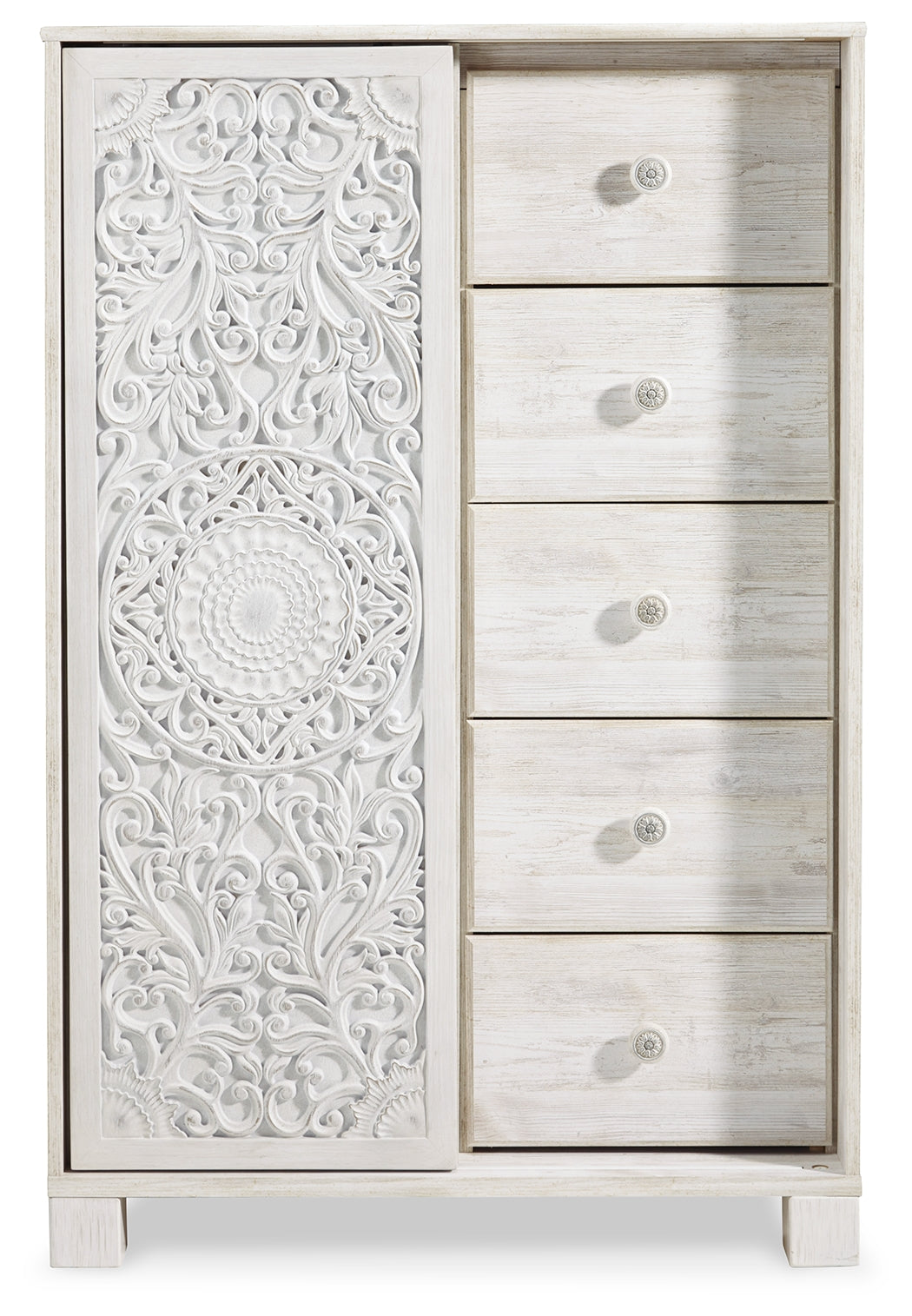 Paxberry Whitewash Queen Panel Bed and Chest - B181B21
