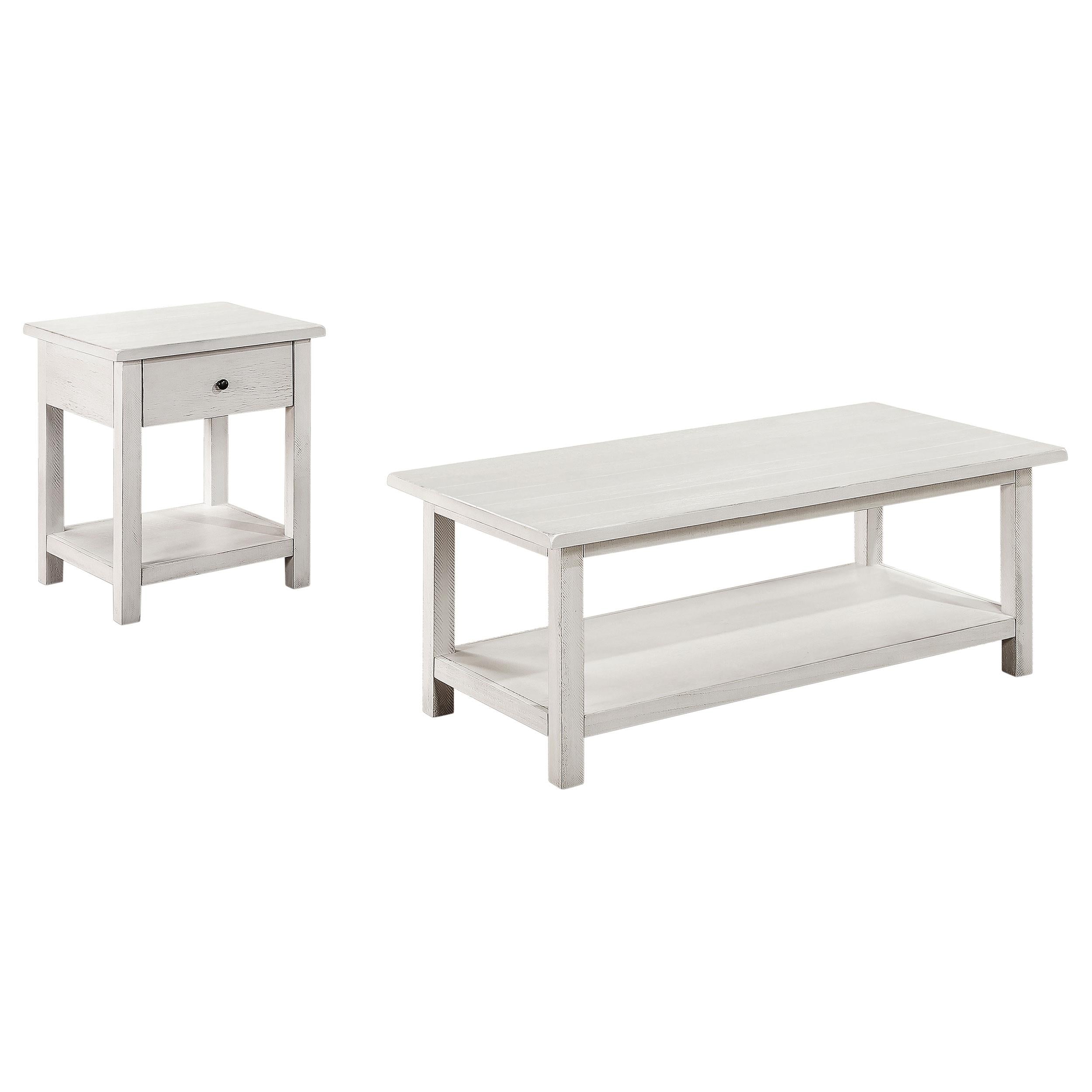 Payne 2-piece Coffee and 1-drawer End Table Set White - 710558-S2