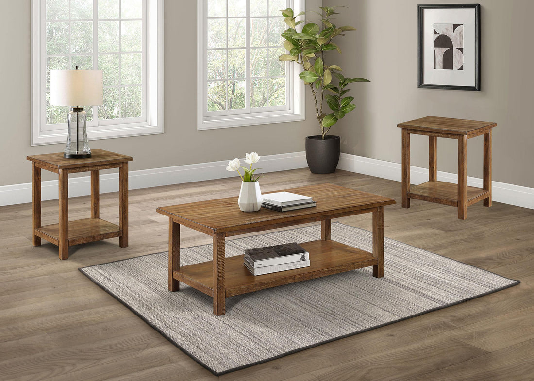 Payne 3-piece Coffee and End Table Set Distressed Brown - 710548-S3A