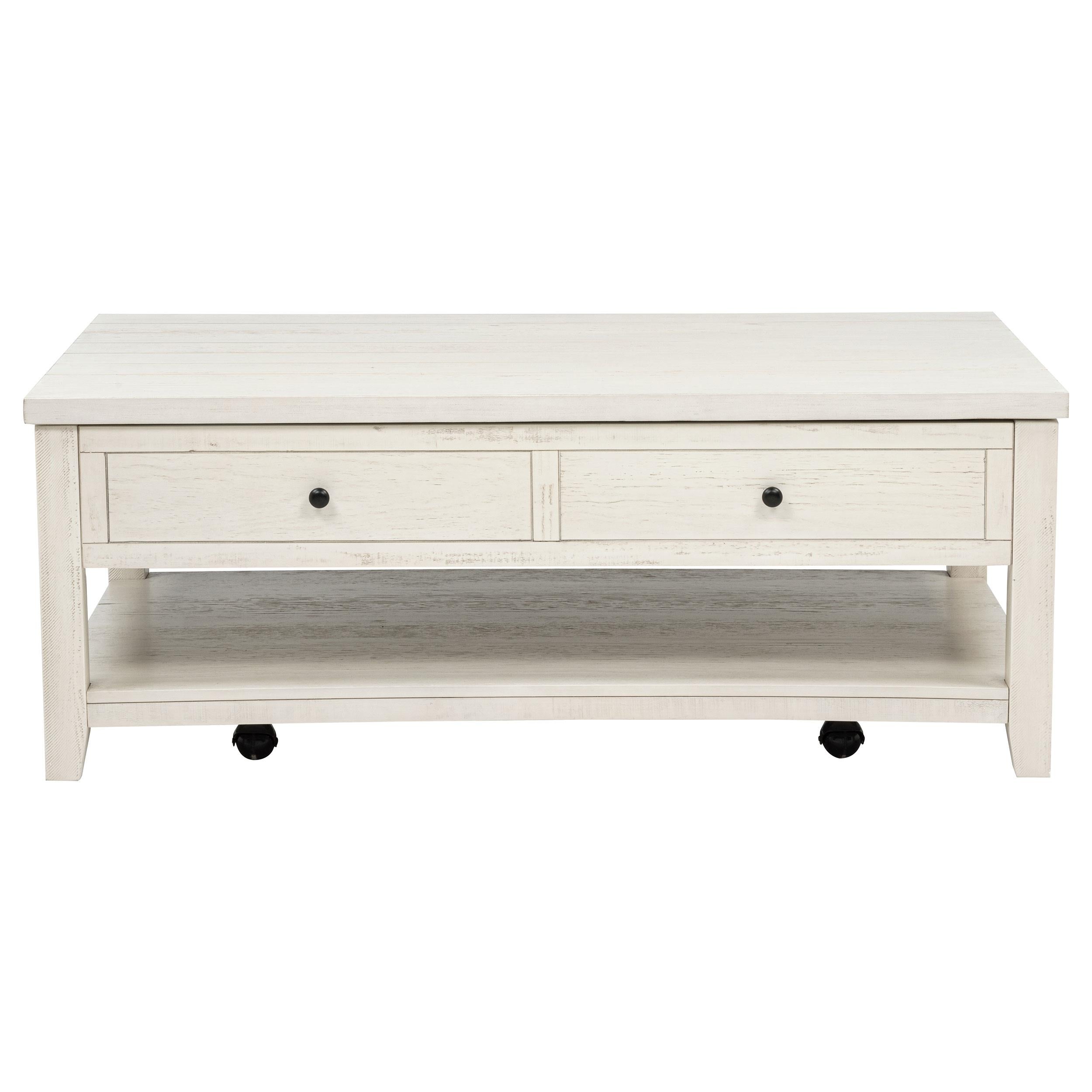 Payne 48-inch Mobile Lift Top Coffee Table Distressed White - 710555