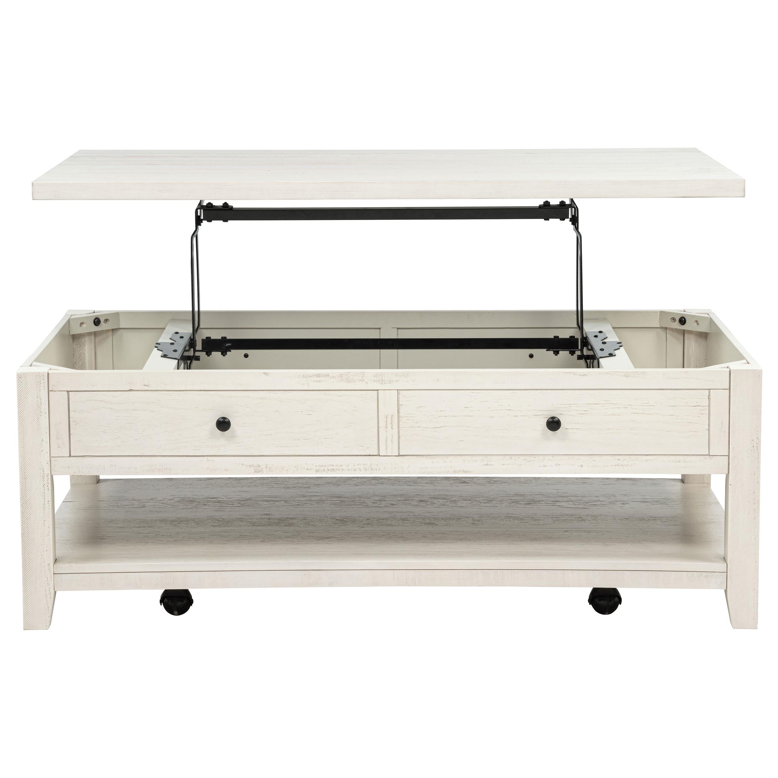 Payne 48-inch Mobile Lift Top Coffee Table Distressed White - 710555