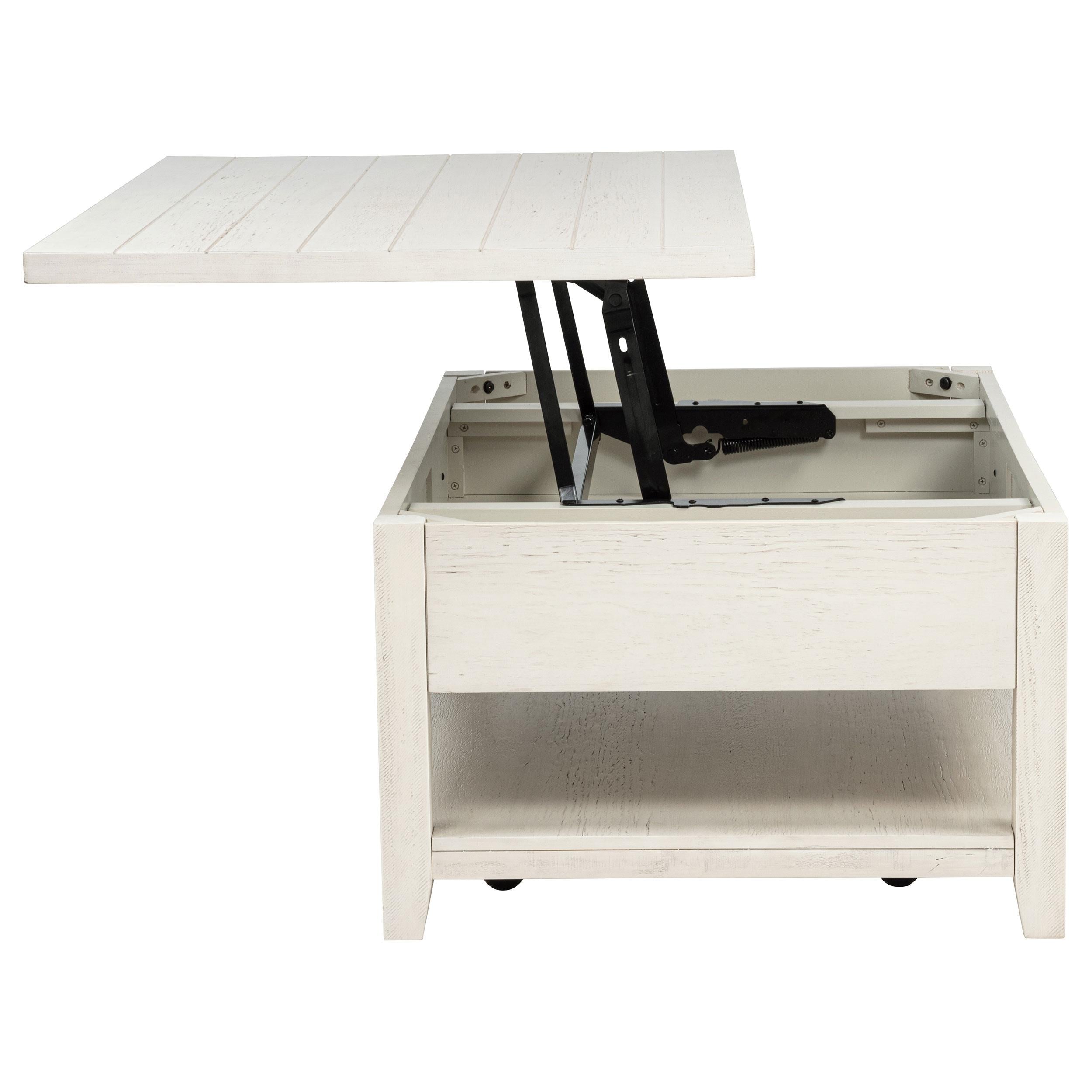 Payne 48-inch Mobile Lift Top Coffee Table Distressed White - 710555