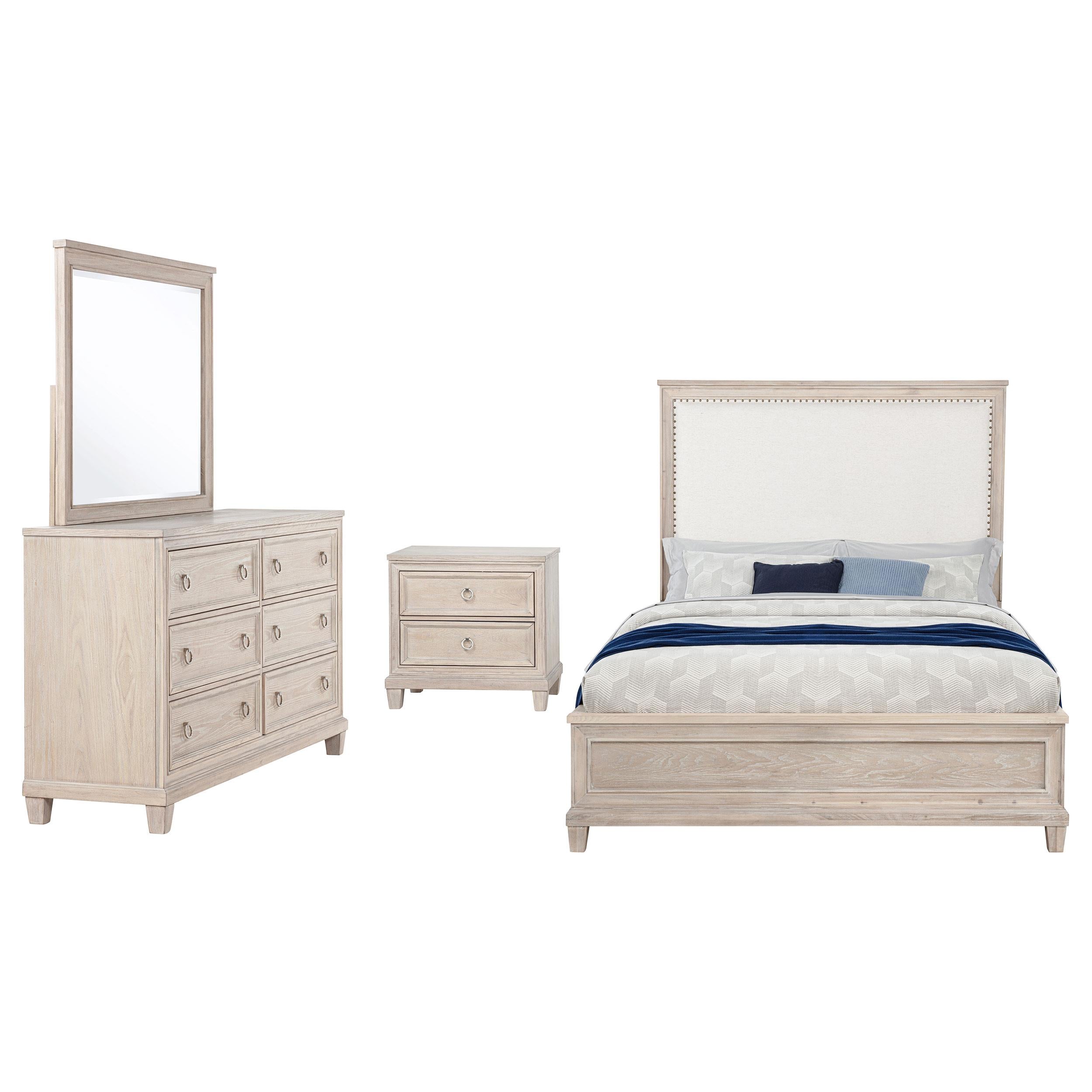 Pembroke 4-piece California King Bedroom Set Washed Oak - 215921KW-S4