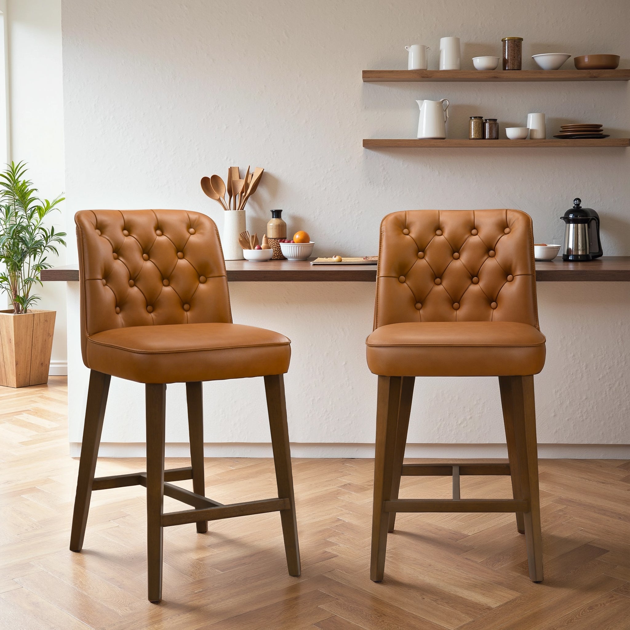 Peoria Elegant Mid-Century Modern Counter Stool for Kitchen Island - STL00401501