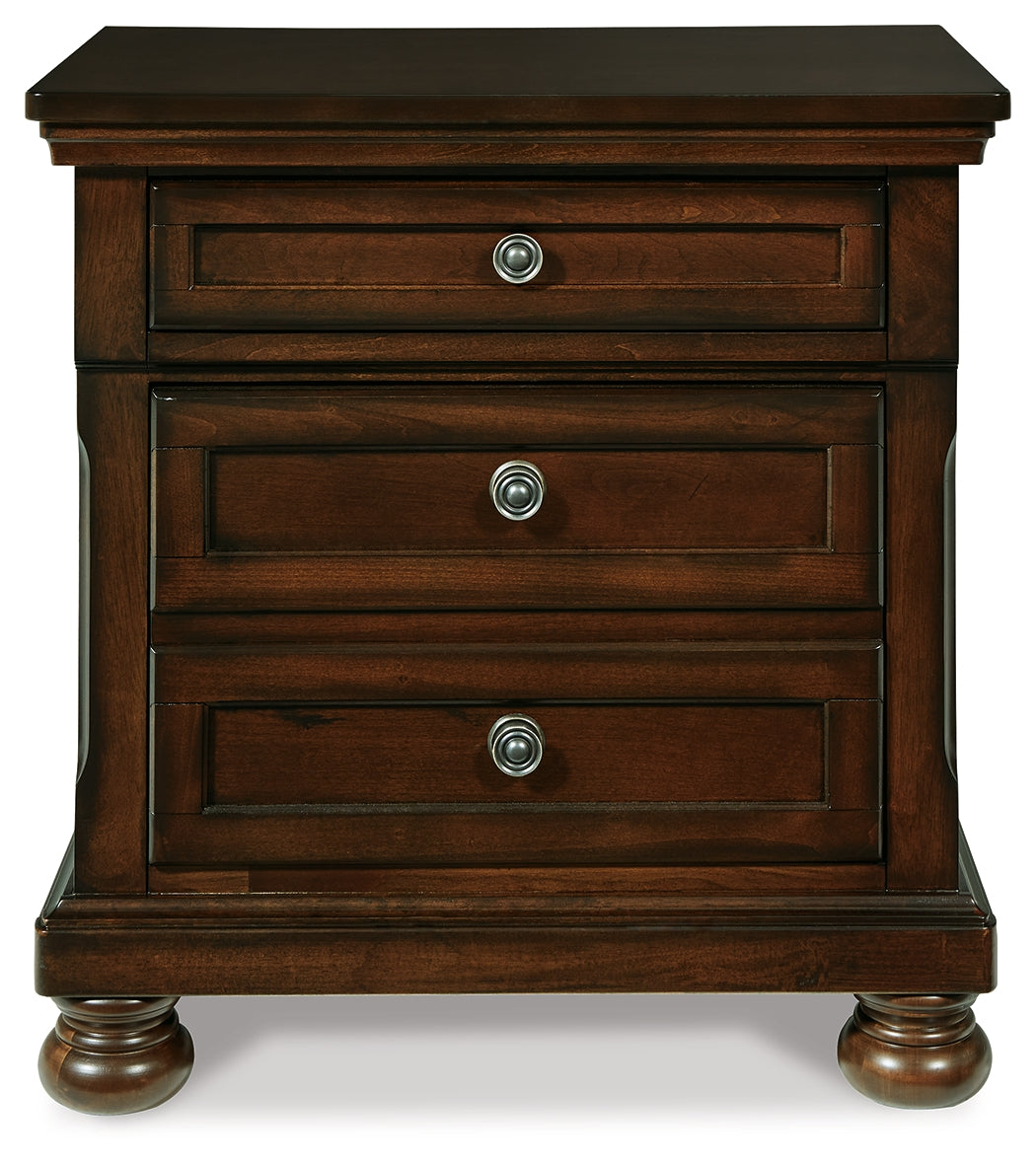 Porter Rustic Brown King Panel Bed, Chest and 2 Nightstands - B697B31
