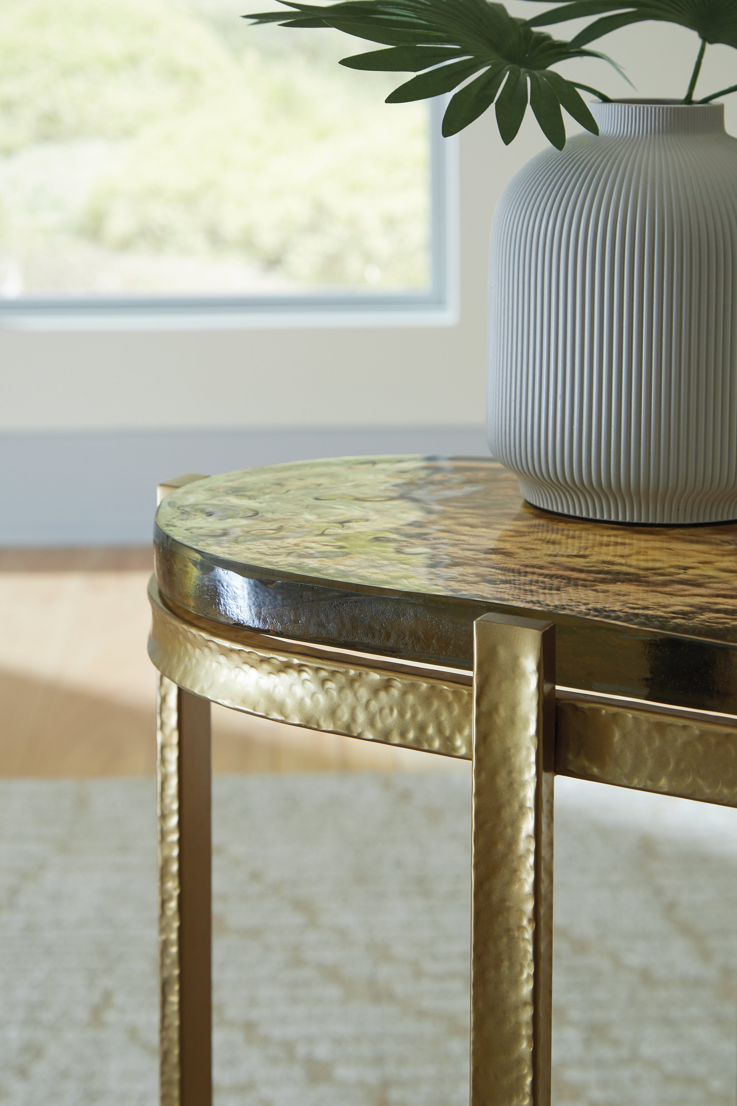 Porterville Gold Finish Accent Table - A4000716
