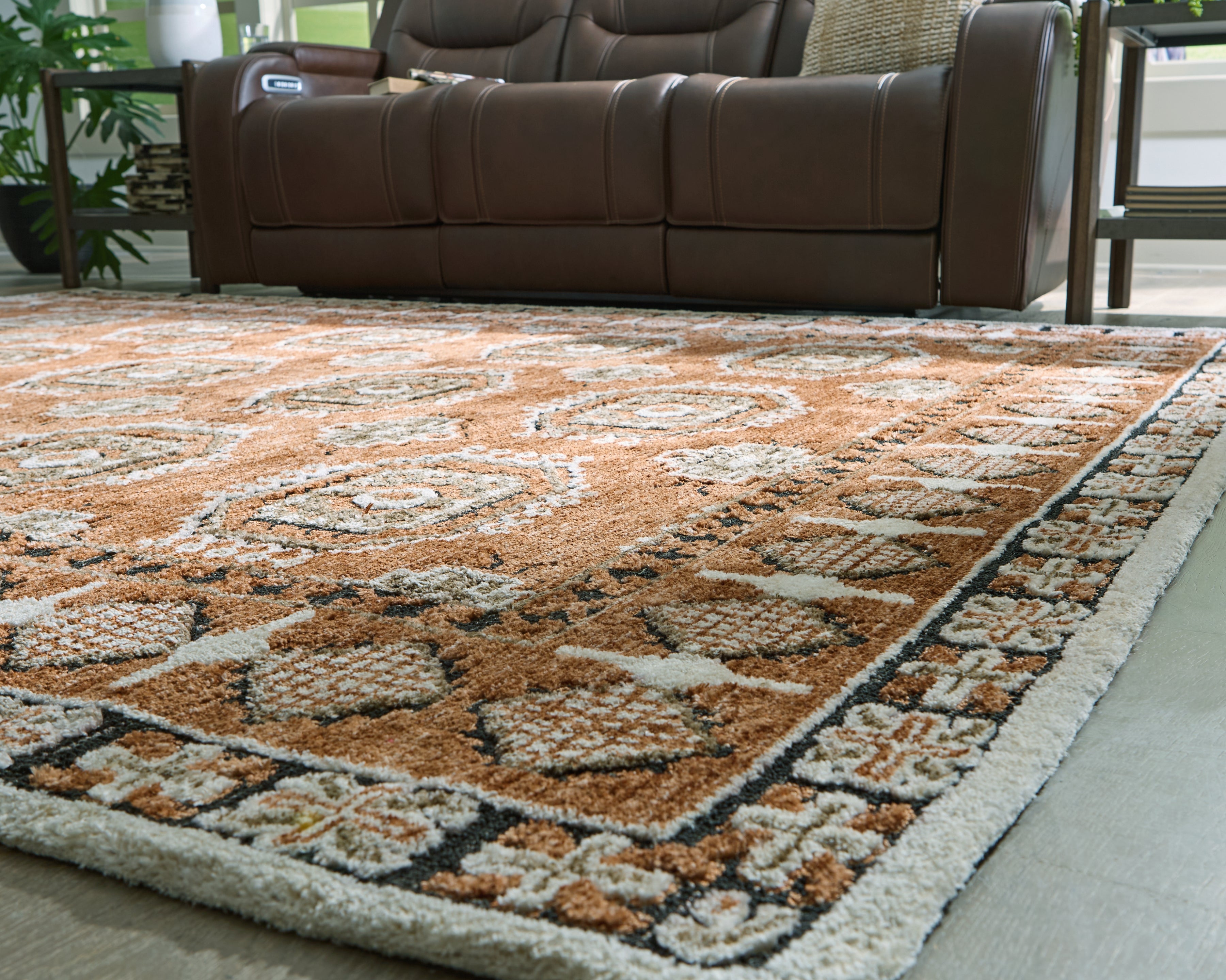 Qaabiz Sienna/Ivory/Black Medium Rug - R407522