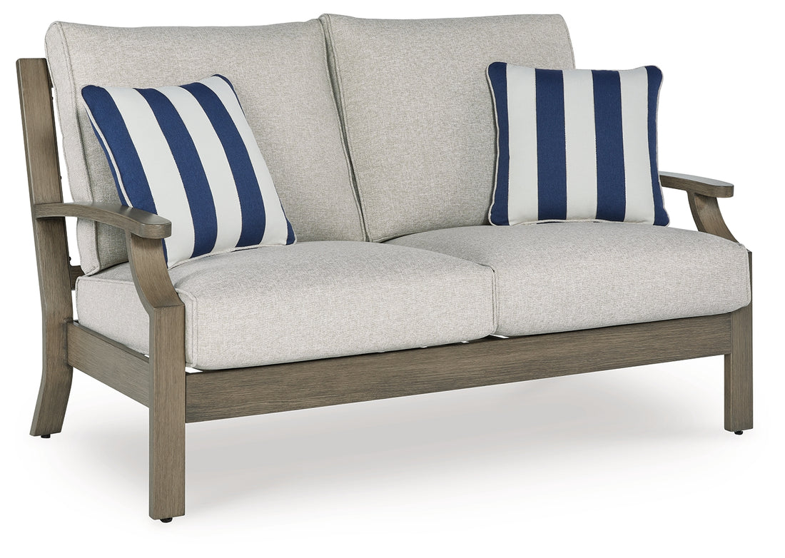 Rainier Ranch Brown/Beige Outdoor Loveseat with Cushion - P701-835