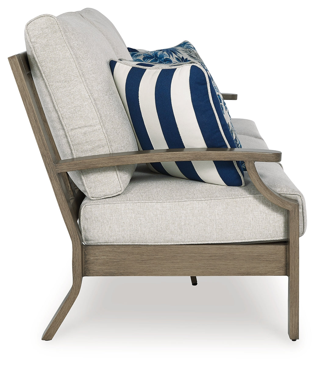 Rainier Ranch Brown/Beige Outdoor Sofa with Cushion - P701-838
