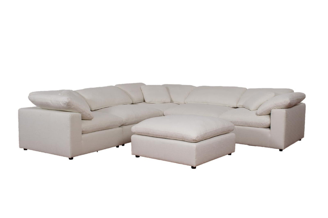 Raleigh 6-piece Boucle Upholstered Modular Sectional Sofa Ivory - 551751-SETA