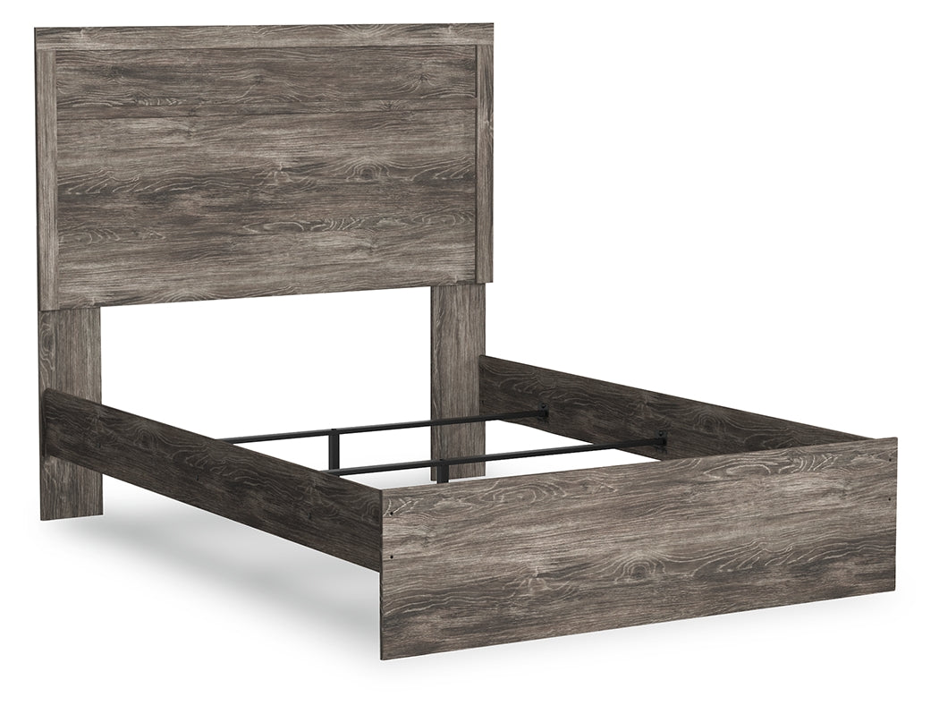 Ralinksi Full Panel Bed with Mirrored Dresser and 2 Nightstands in Gray from Ashley - Luna Furniture