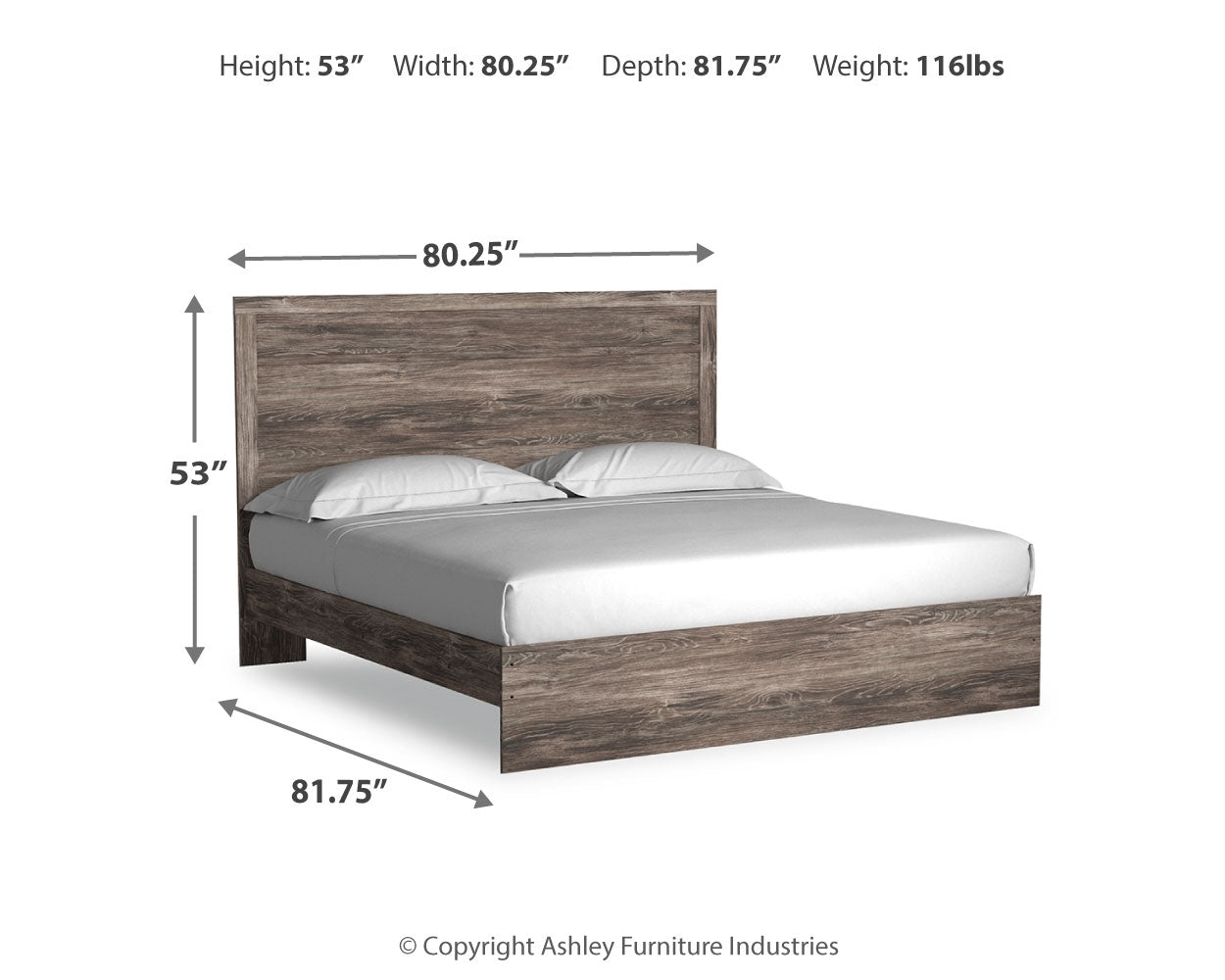 Ralinksi King Panel Bed with Mirrored Dresser and Chest in Gray from Ashley - Luna Furniture