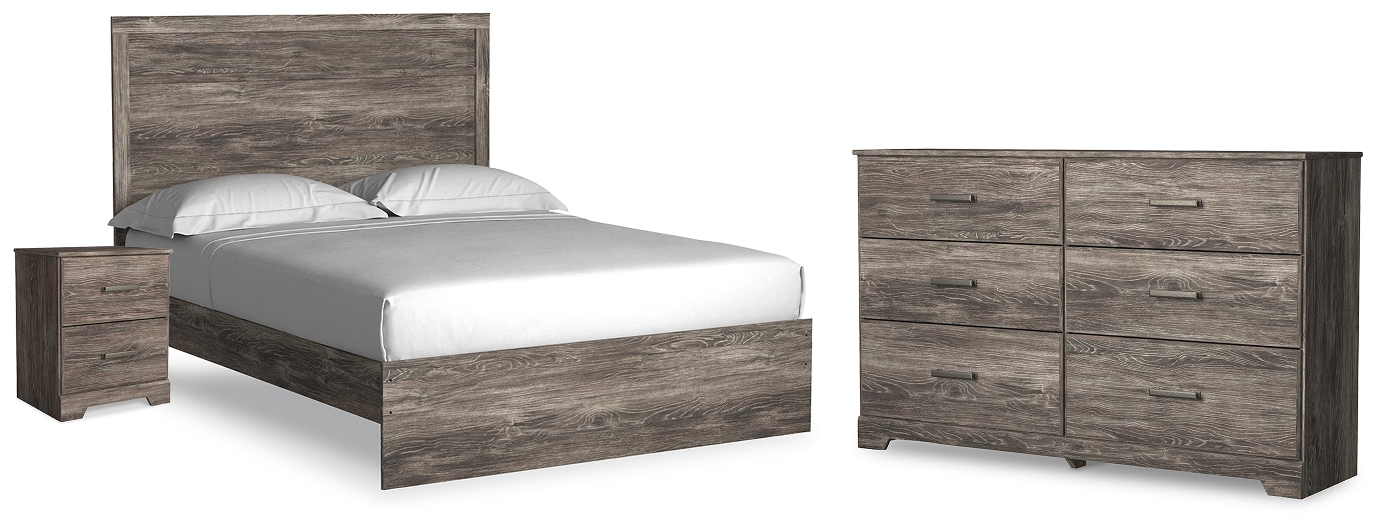 Ralinksi Queen Panel Bed with Dresser and Nightstand in Gray from Ashley - Luna Furniture