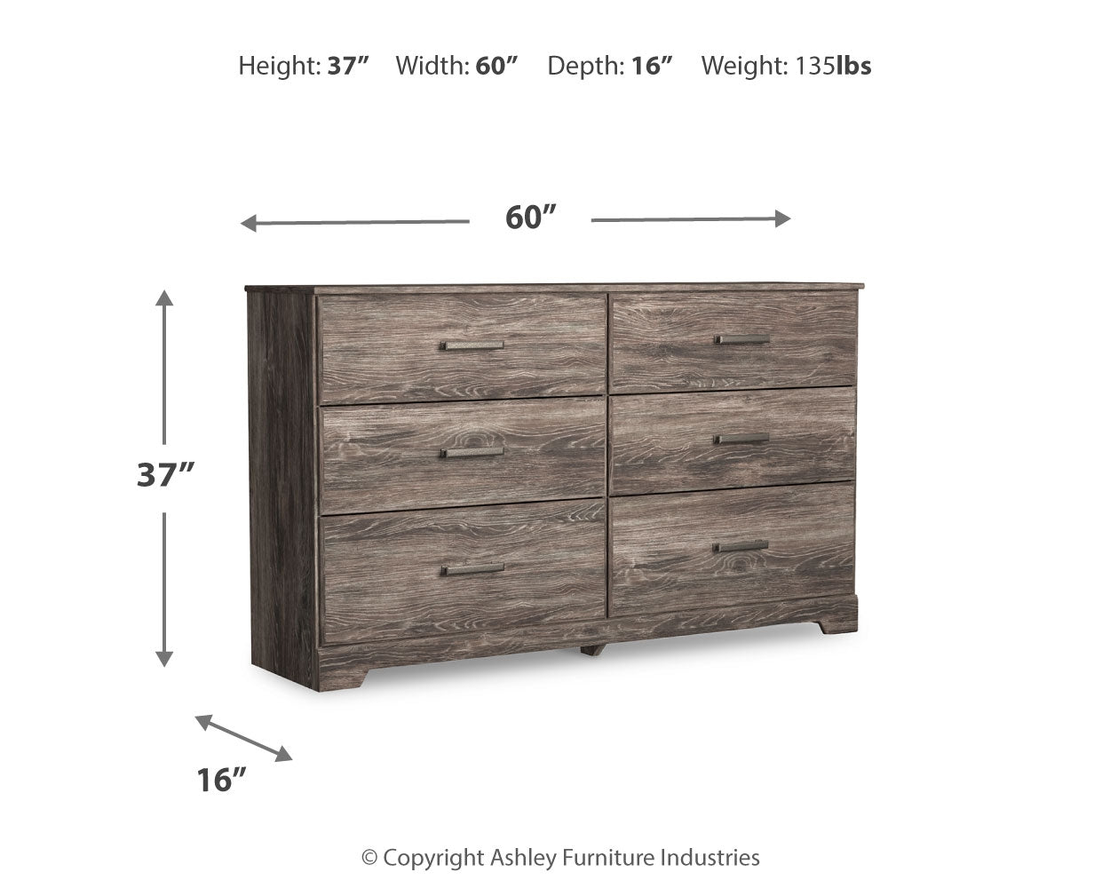 Ralinksi Queen Panel Bed with Dresser in Gray from Ashley - Luna Furniture