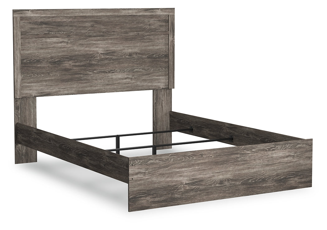 Ralinksi Queen Panel Bed with Mirrored Dresser and Chest in Gray from Ashley - Luna Furniture