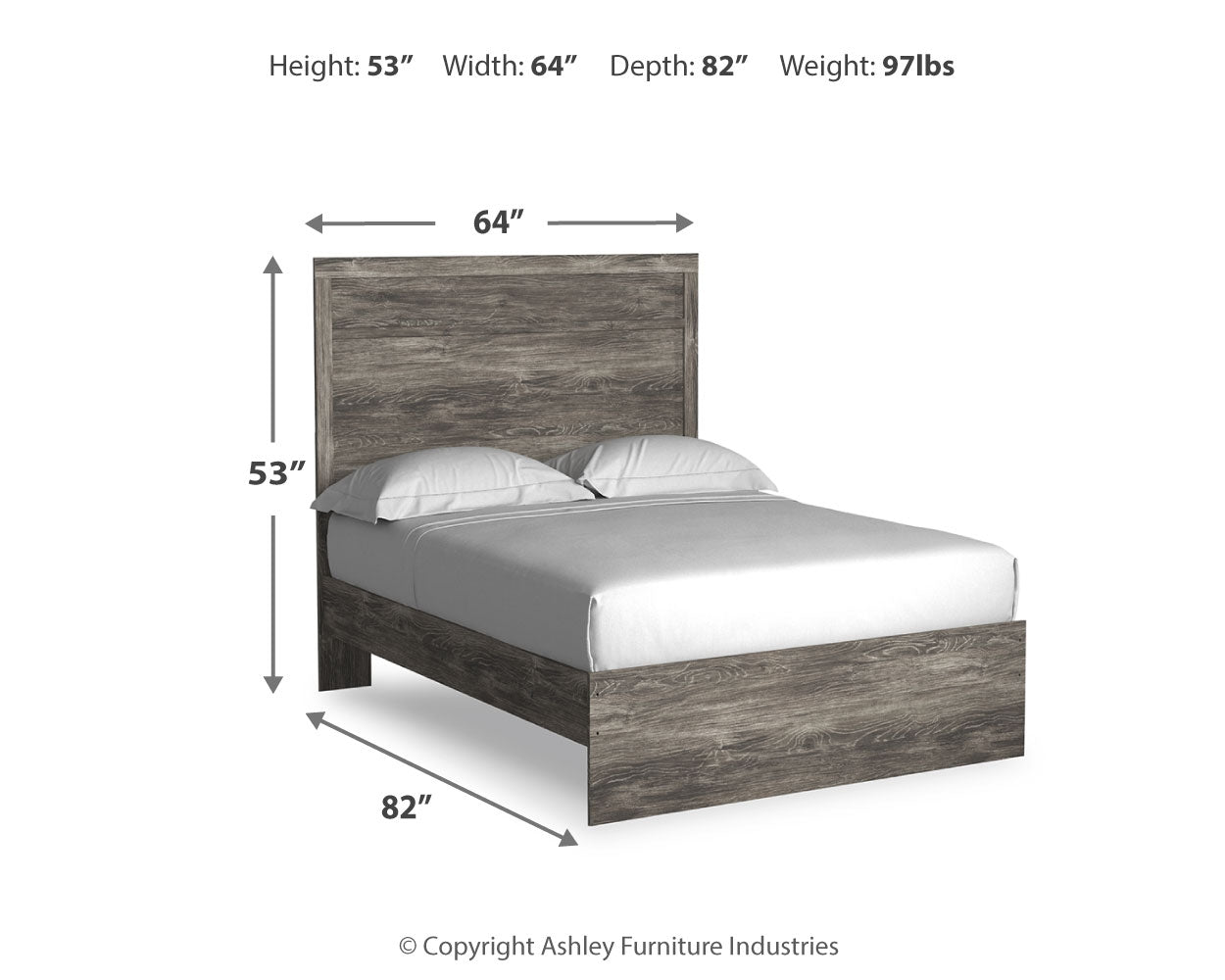 Ralinksi Queen Panel Bed with Mirrored Dresser and Chest in Gray from Ashley - Luna Furniture
