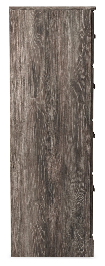 Ralinksi Queen Panel Bed with Mirrored Dresser and Chest in Gray from Ashley - Luna Furniture