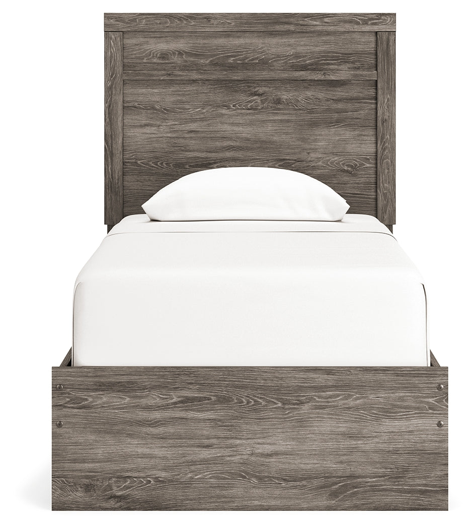 Ralinksi Twin Panel Bed with Nightstand in Gray from Ashley - Luna Furniture