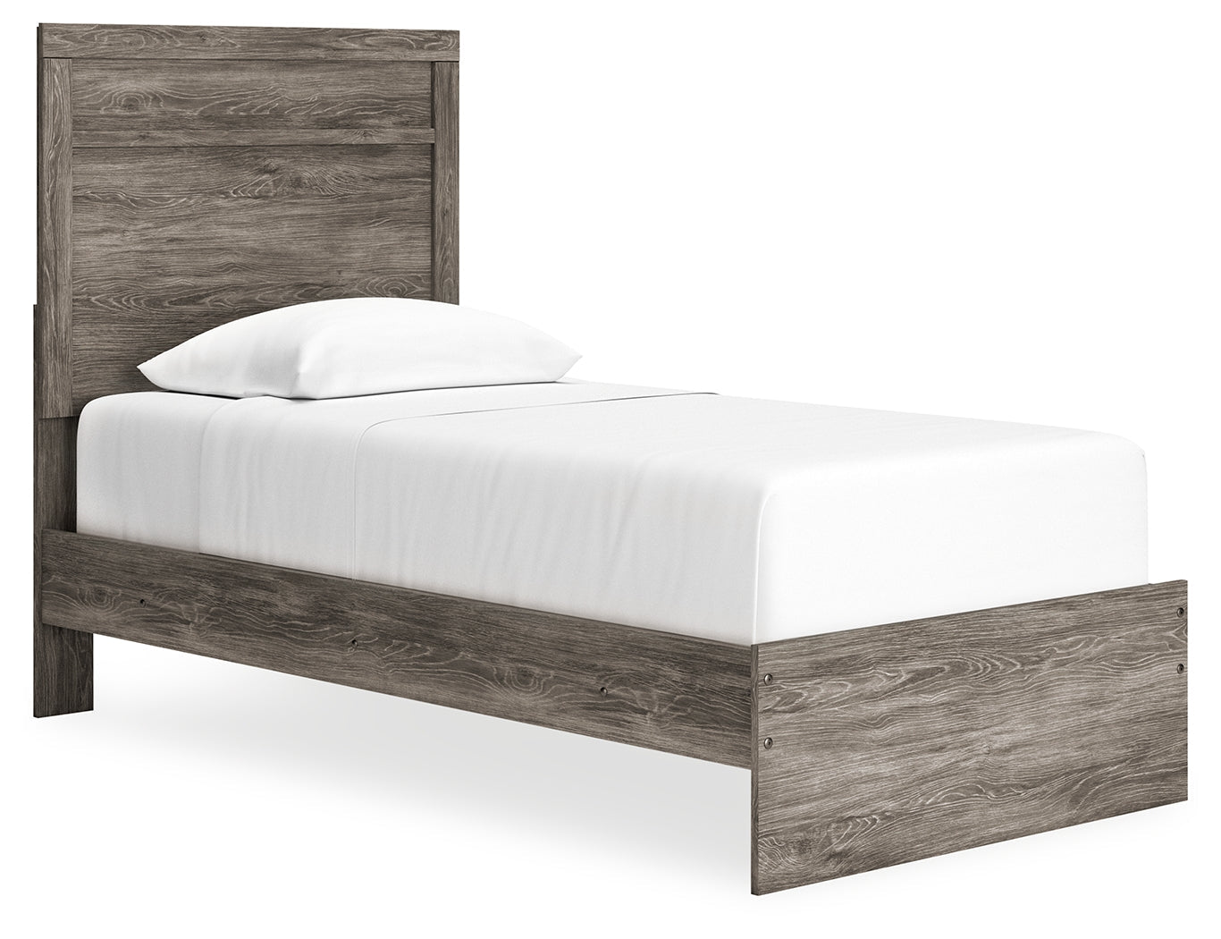 Ralinksi Twin Panel Bed with Nightstand in Gray from Ashley - Luna Furniture