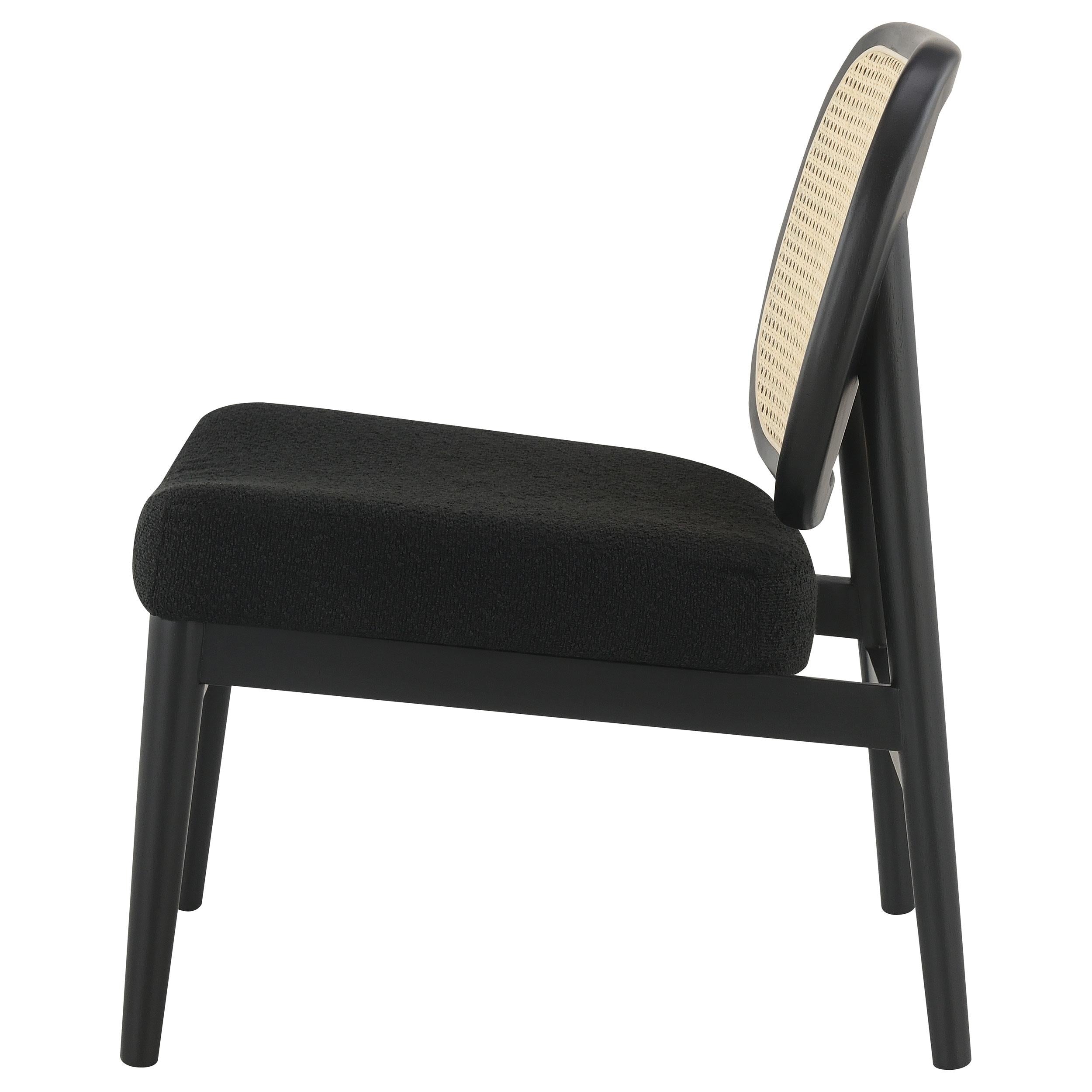 Rayo Rattan Cane Back Accent Chair with Padded Seat Black - 900620