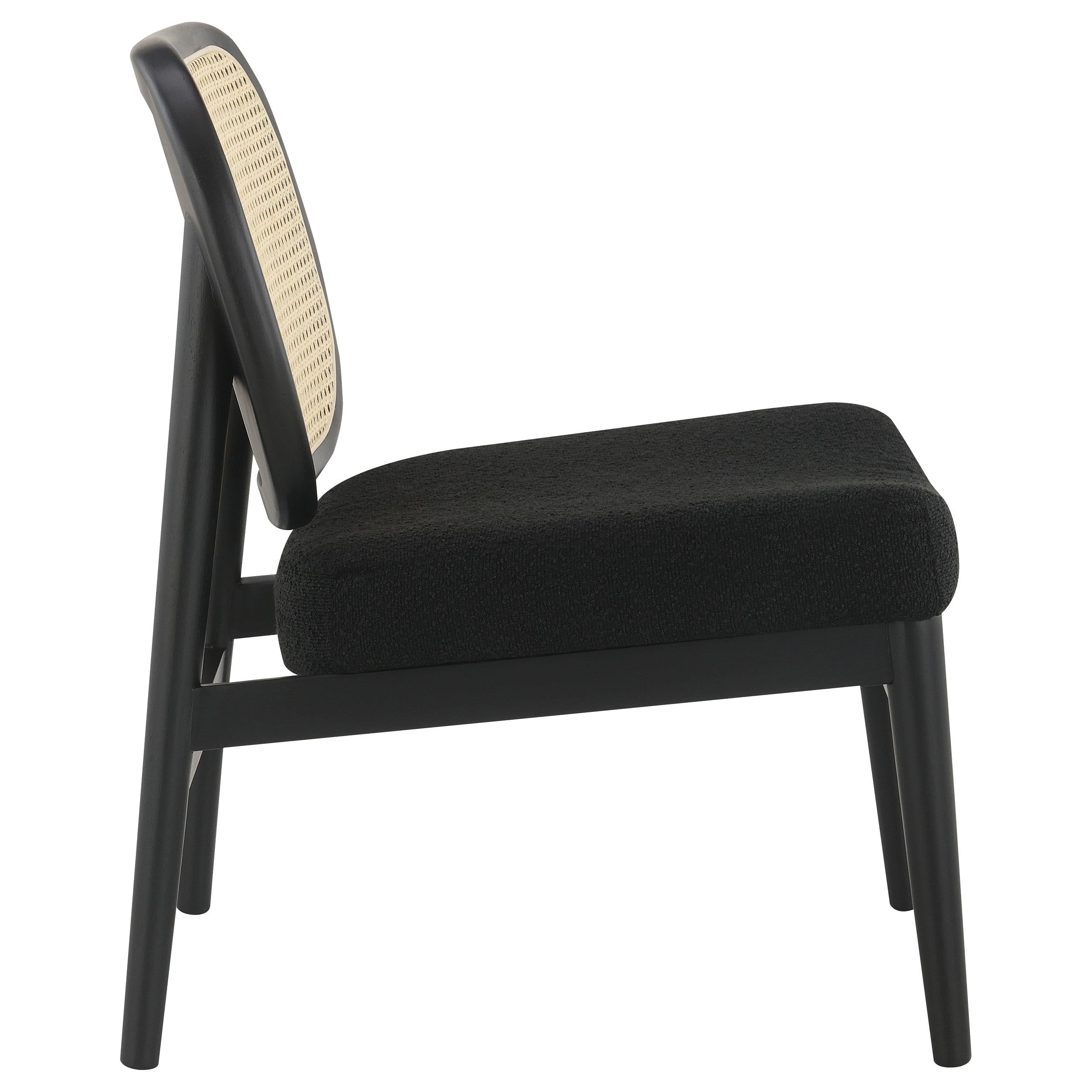 Rayo Rattan Cane Back Accent Chair with Padded Seat Black - 900620