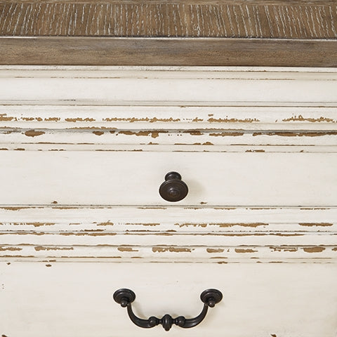 Realyn Chipped White Dining Table and 4 Chairs - D743D17