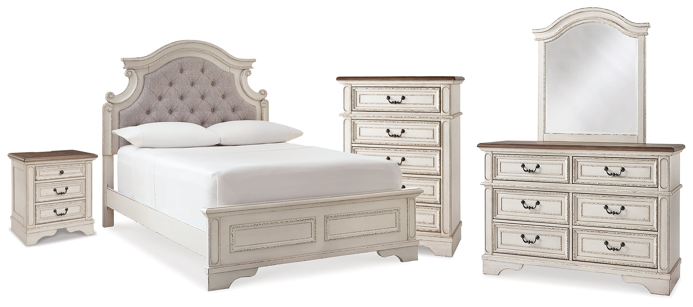 Realyn Full Panel Bed, Dresser, Mirror, Chest and Nightstand - B743B81